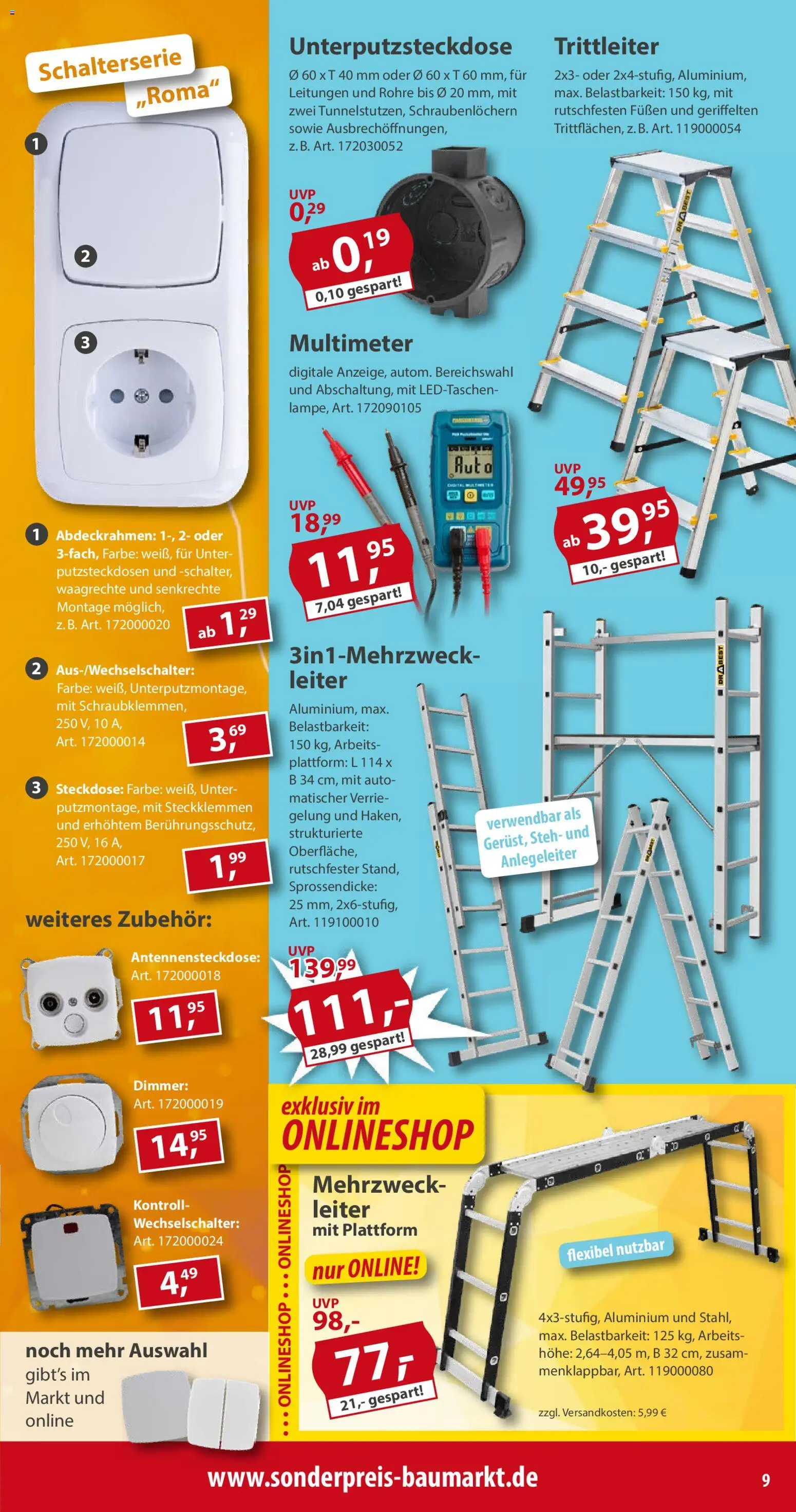 Sonderpreis Baumarkt Prospekt 	 – gültig ab 02.05.2026 | Seite: 9 | Produkte: Steckdose