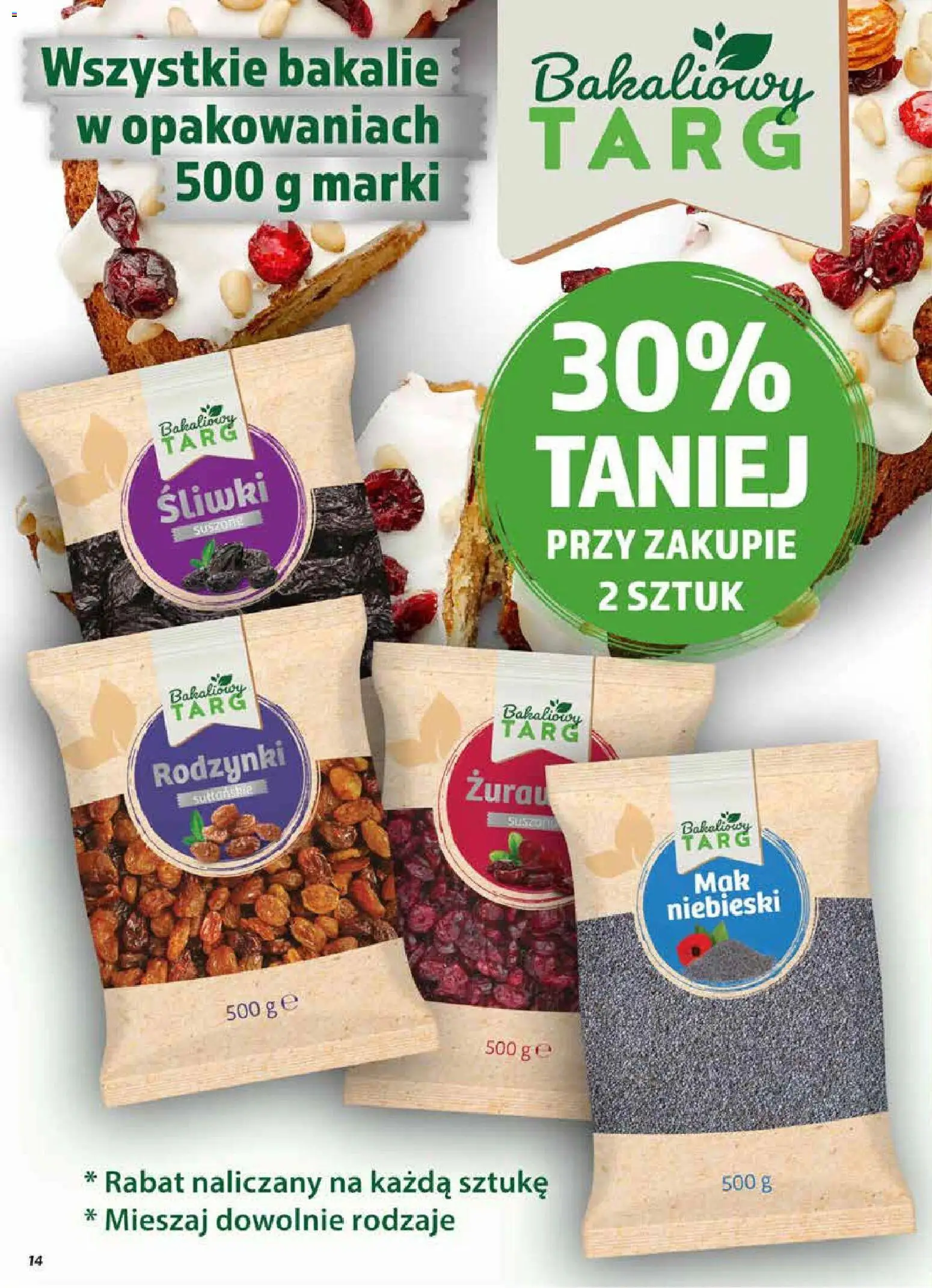 Dino gazetka od 11.03.2026 | Strona: 14 | Produkty: Mak niebieski, Śliwki, Śliwki suszone, Rodzynki