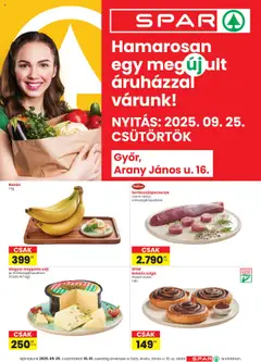 Spar Győr üzlet újranyitás - amely érvényes a következő dátumtól: 25.09.2025