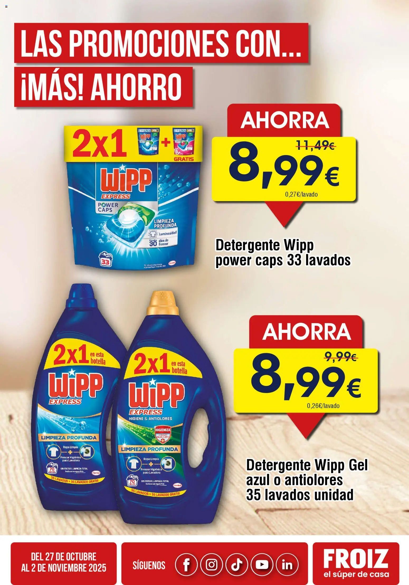 Froiz Oferta semanal │ válido desde el 27.10.2025 | Página: 4 | Productos: Detergente, Ropa, Lavadora