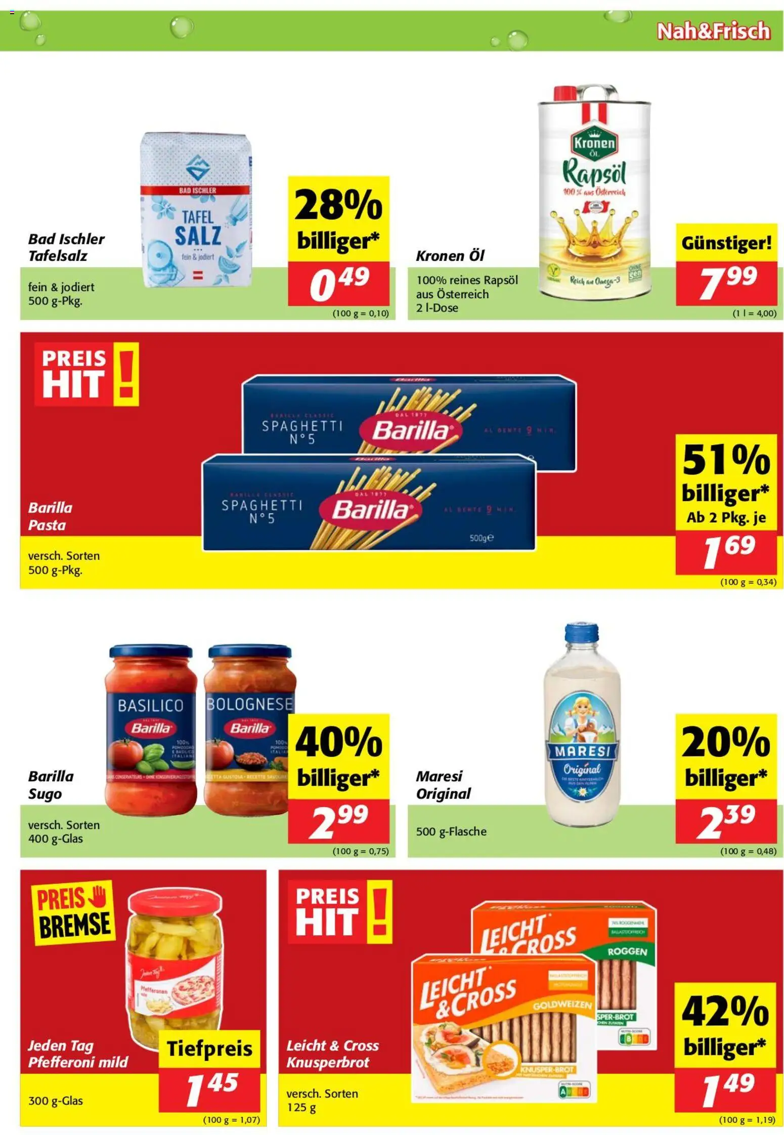 Nah und Frisch Flugblatt gültig ab 11.03.2026 | Seite: 5 | Produkte: Salz, Bad, Hajdina liszt, Öl