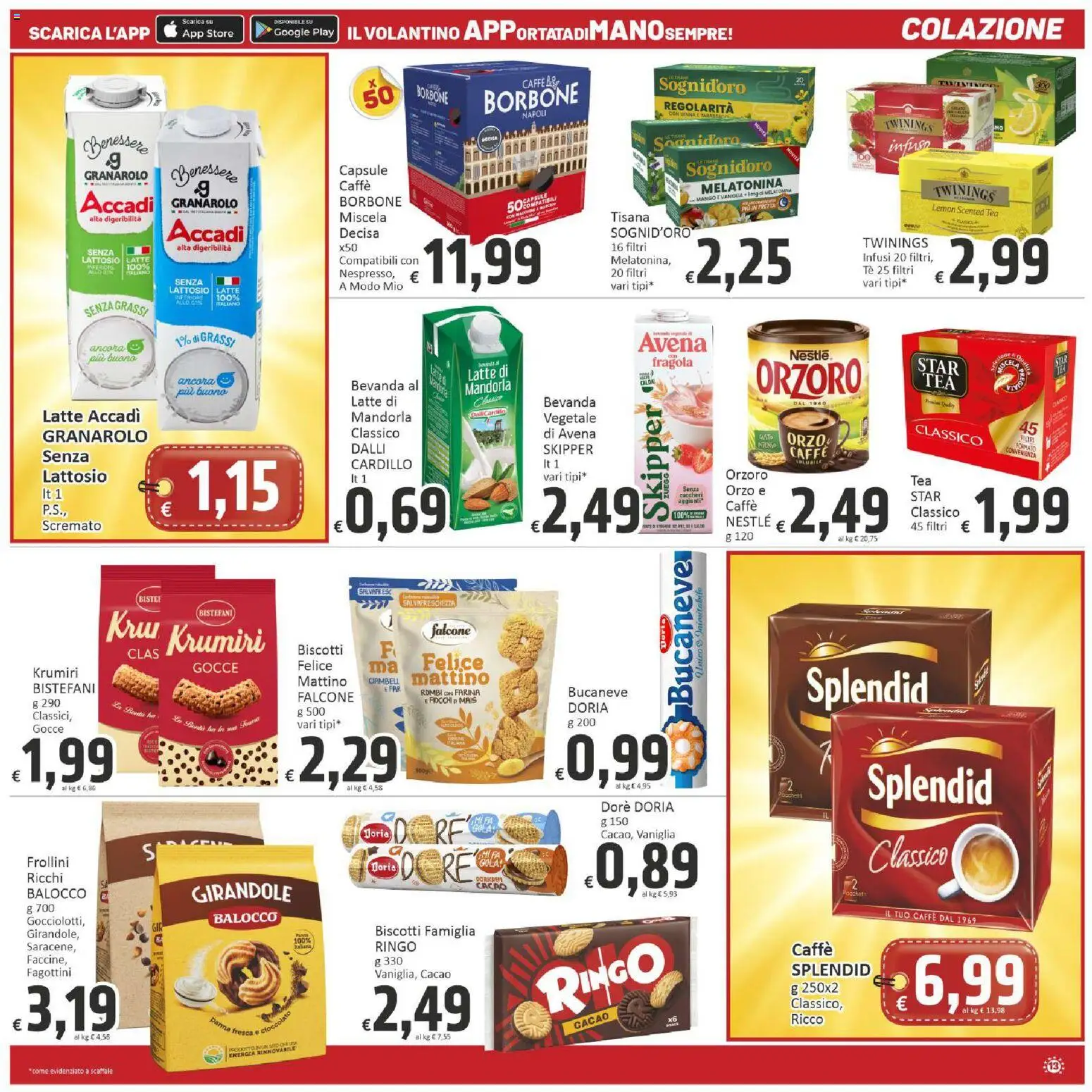 Volantino Paghi Poco del 07.04.2026 | Pagina: 13 | Prodotti: Biscotti, Farina, Scaffale, Cacao