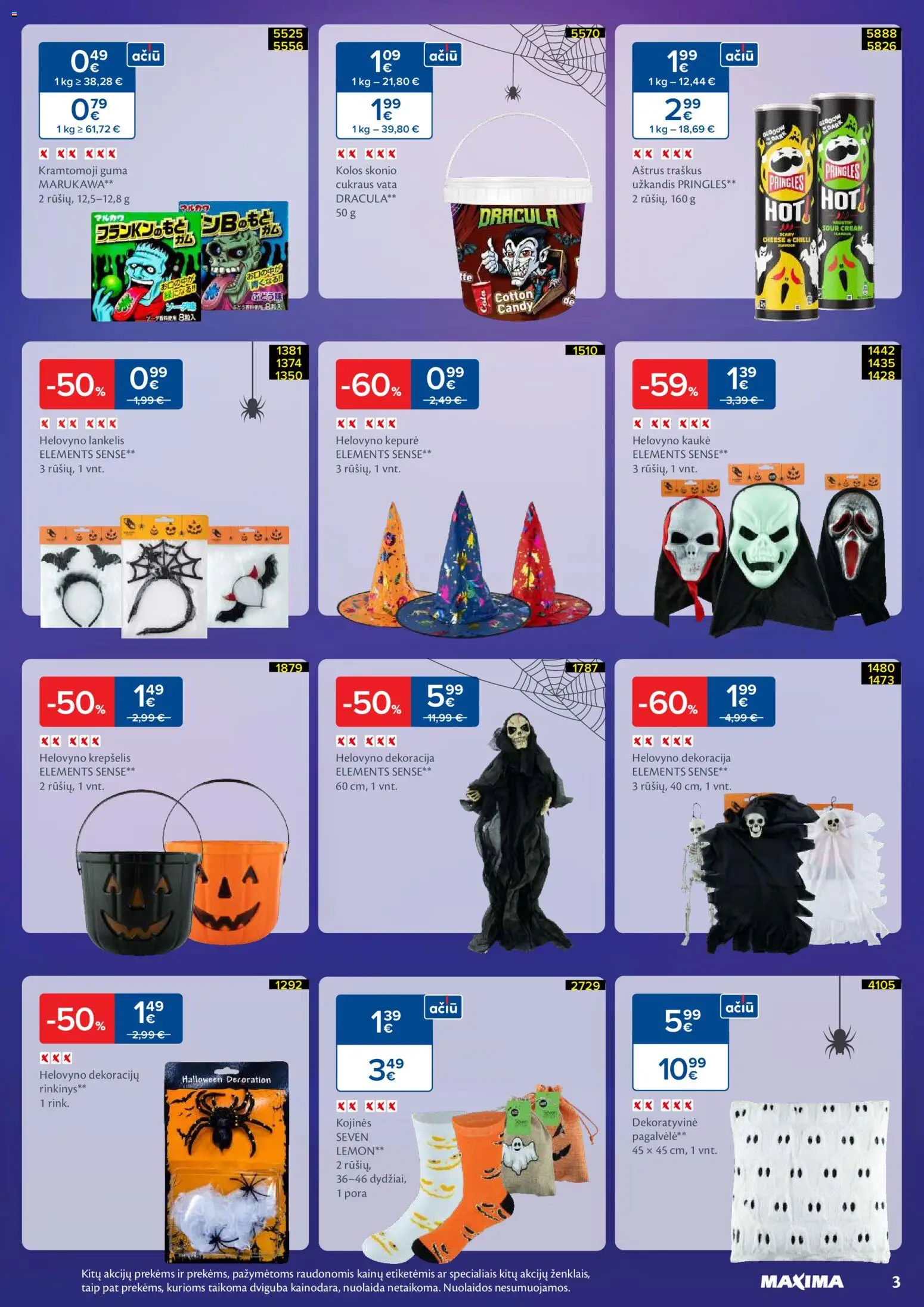 MAXIMA akcijos nuo 28.10.2025 | Puslapis: 3 | Prekių: Traškus užkandis, Kepurė, Krepšelis, Vata