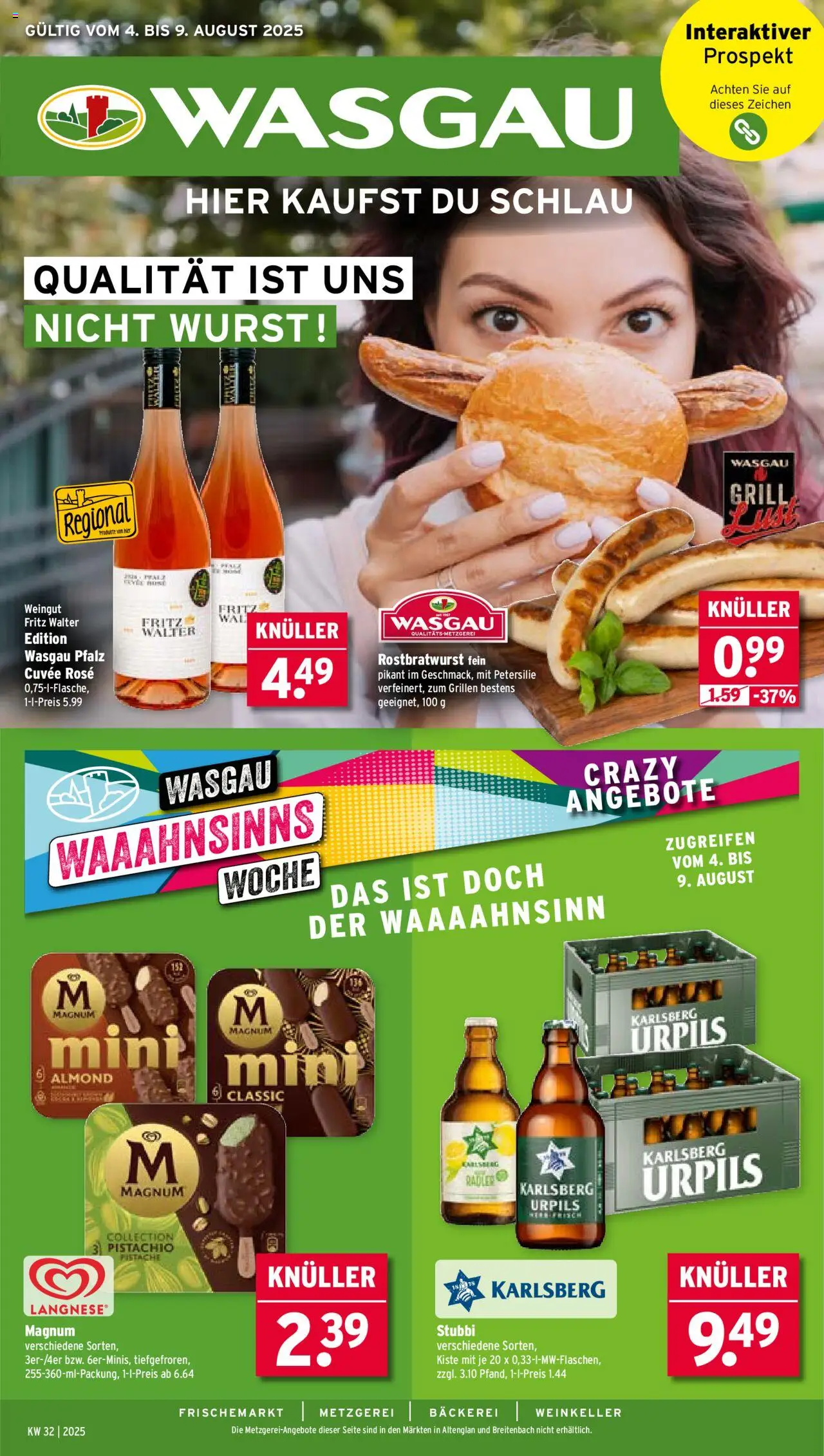 Wasgau Prospekt 	 - gültig ab dem 04.08.2025 | Seite: 1