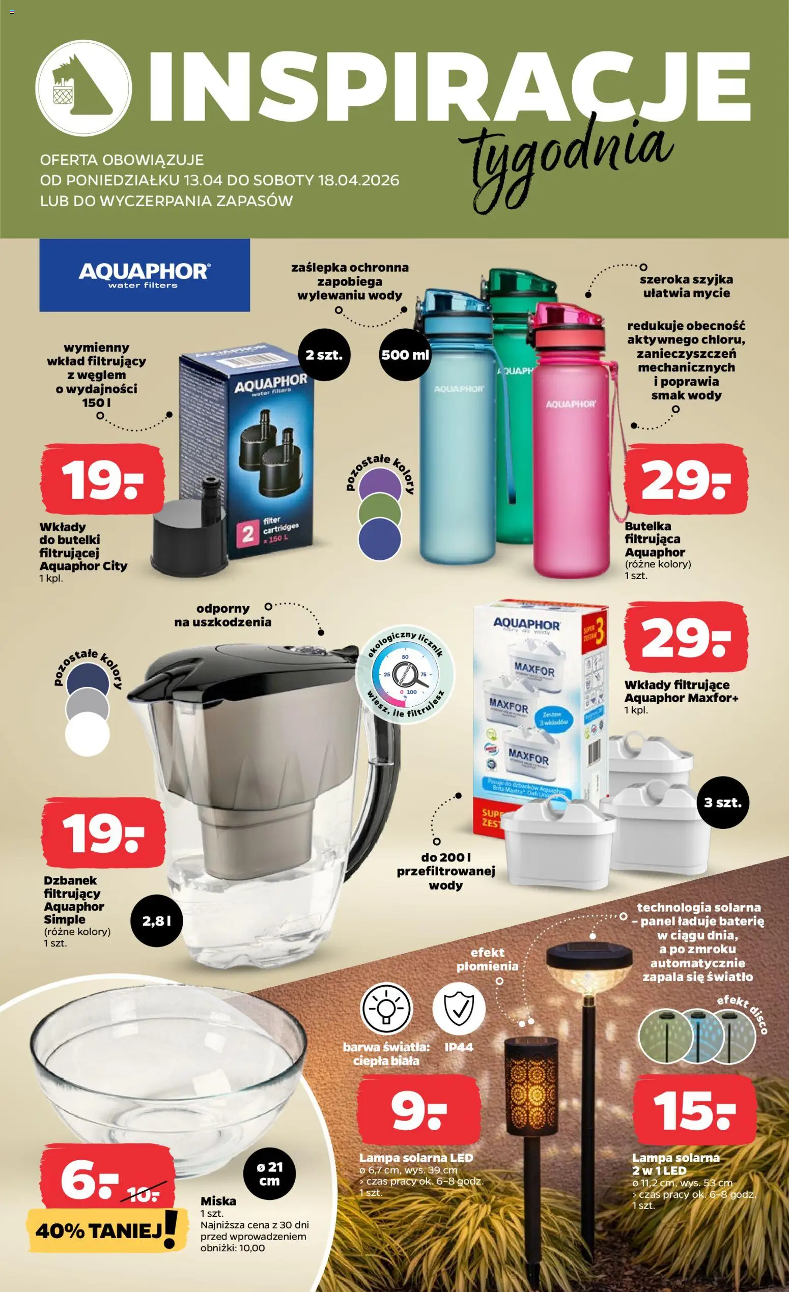 Netto gazetka od poniedziałku NonFood od 13.04.2026 | Strona: 2 | Produkty: Dzbanek, Lampa solarna, Baterie, Lampa