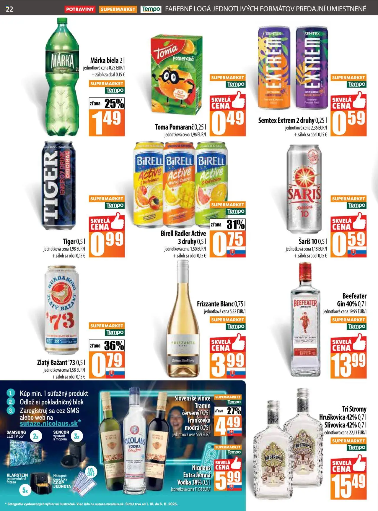 Nové COOP Jednota akcie – leták je platný od 02.10.2025 | Strana: 22 | Produkty: Tv, Fritéza, Teplovzdušná frítéza, Vysávač s mopom