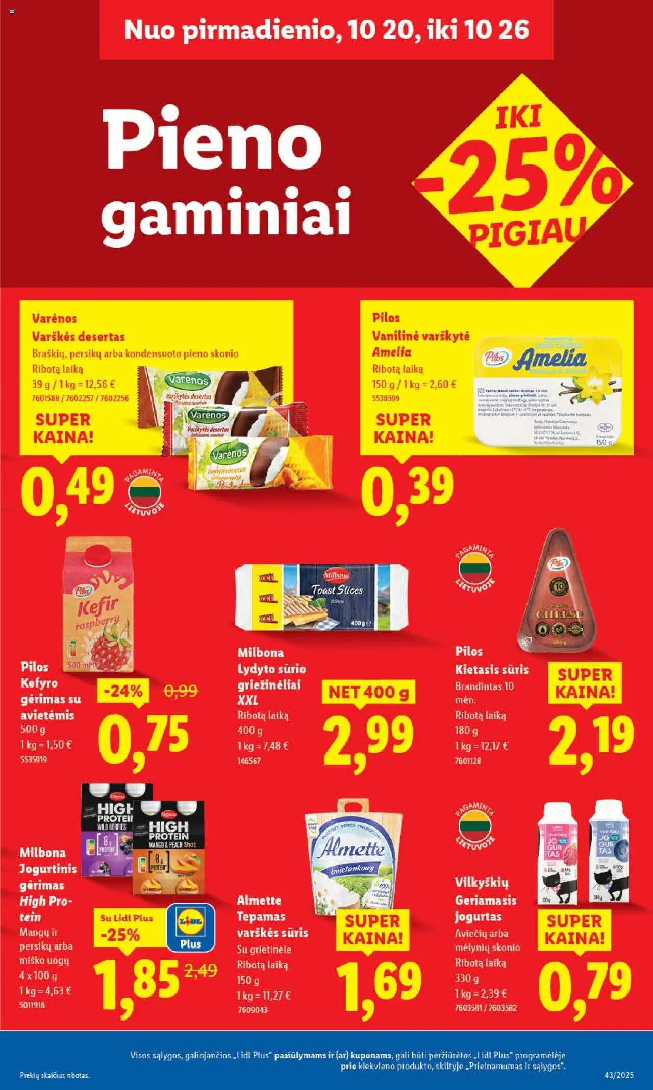 LIDL akcijos nuo 20.10.2025 | Puslapis: 35 | Prekių: Grietinėlė, Varškės sūris, Jogurtas, Sūris