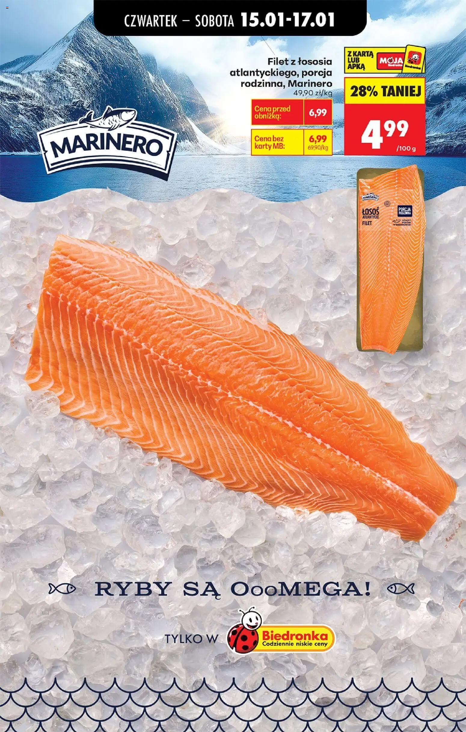 Biedronka gazetka - Oferta w tym tygodniu od 15.01.2026 | Strona: 42 | Produkty: Karta, Łosoś, Ryby, Filet z łososia