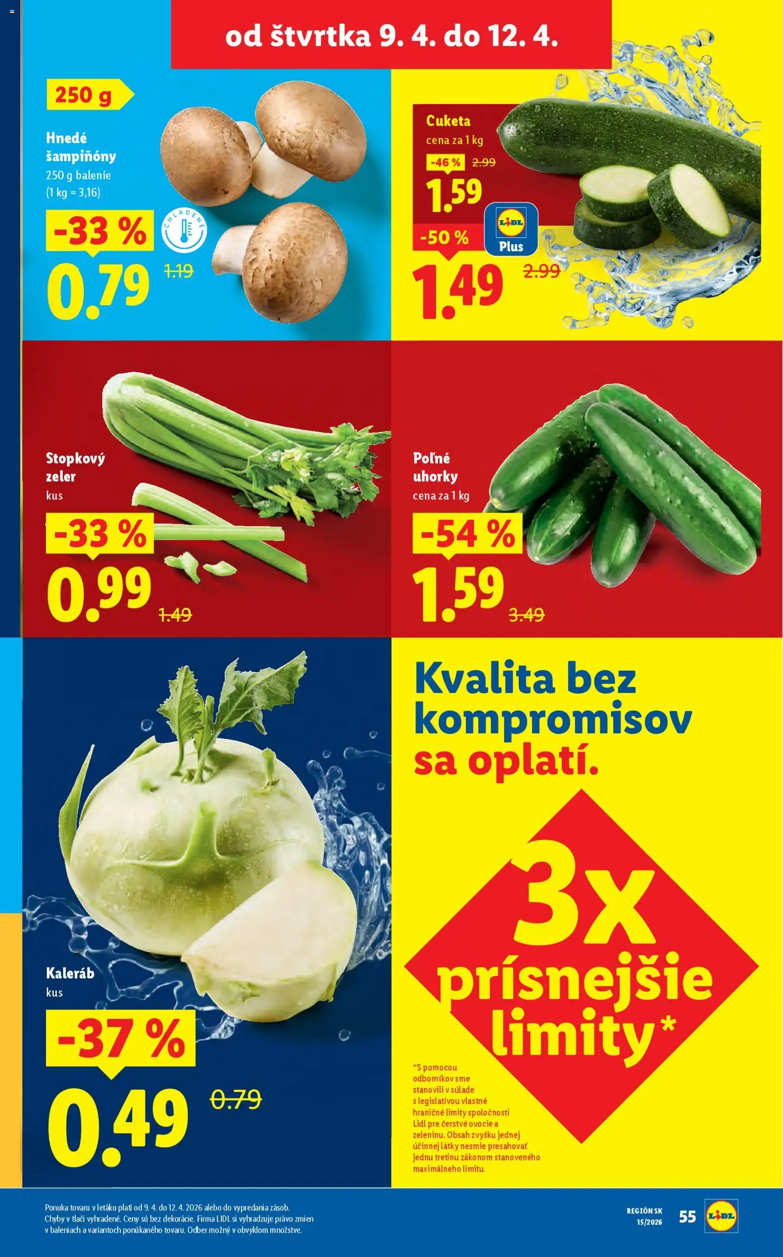 Nové Lidl akcie – leták je platný od 06.04.2026 | Strana: 55 | Produkty: Cuketa, Uhorky, Zeler