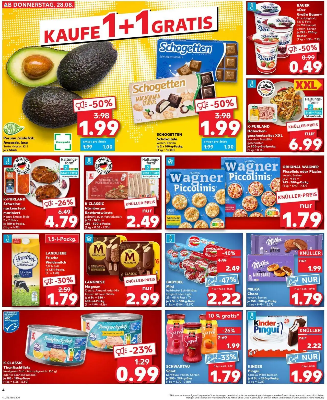 Kaufland prospekt Göppingen	 - gültig ab dem 28.08.2025 | Seite: 5 | Produkte: Hahnchen, Avocado, Schogetten, Pizza