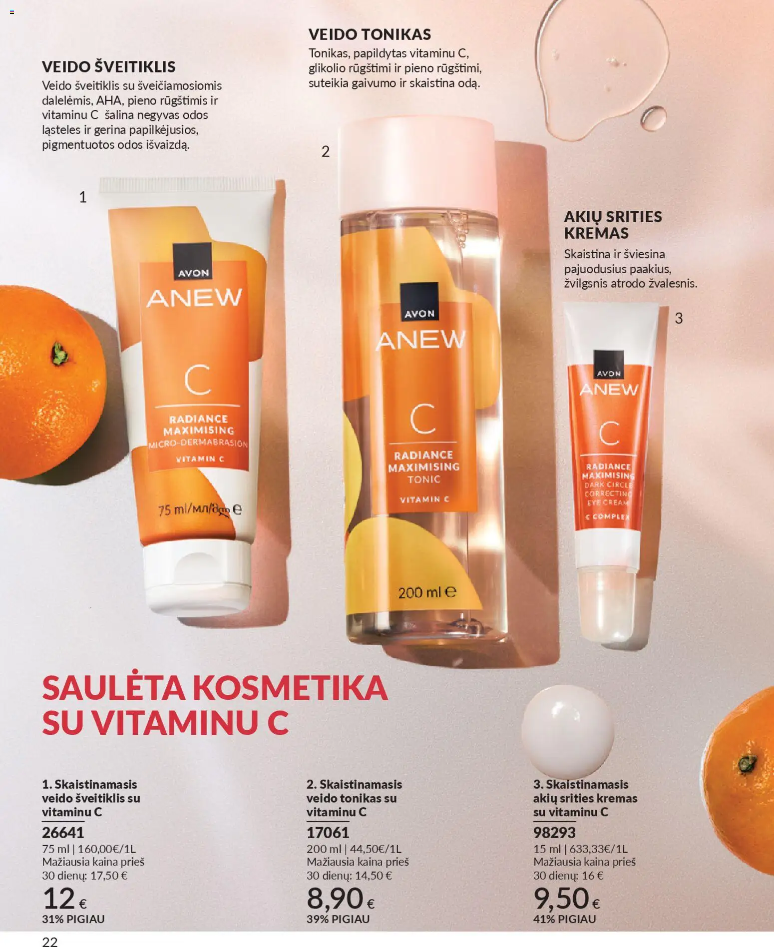 AVON akcijos nuo 01.01.2026 | Puslapis: 22 | Prekių: Tonikas, Kremas, Šveitiklis
