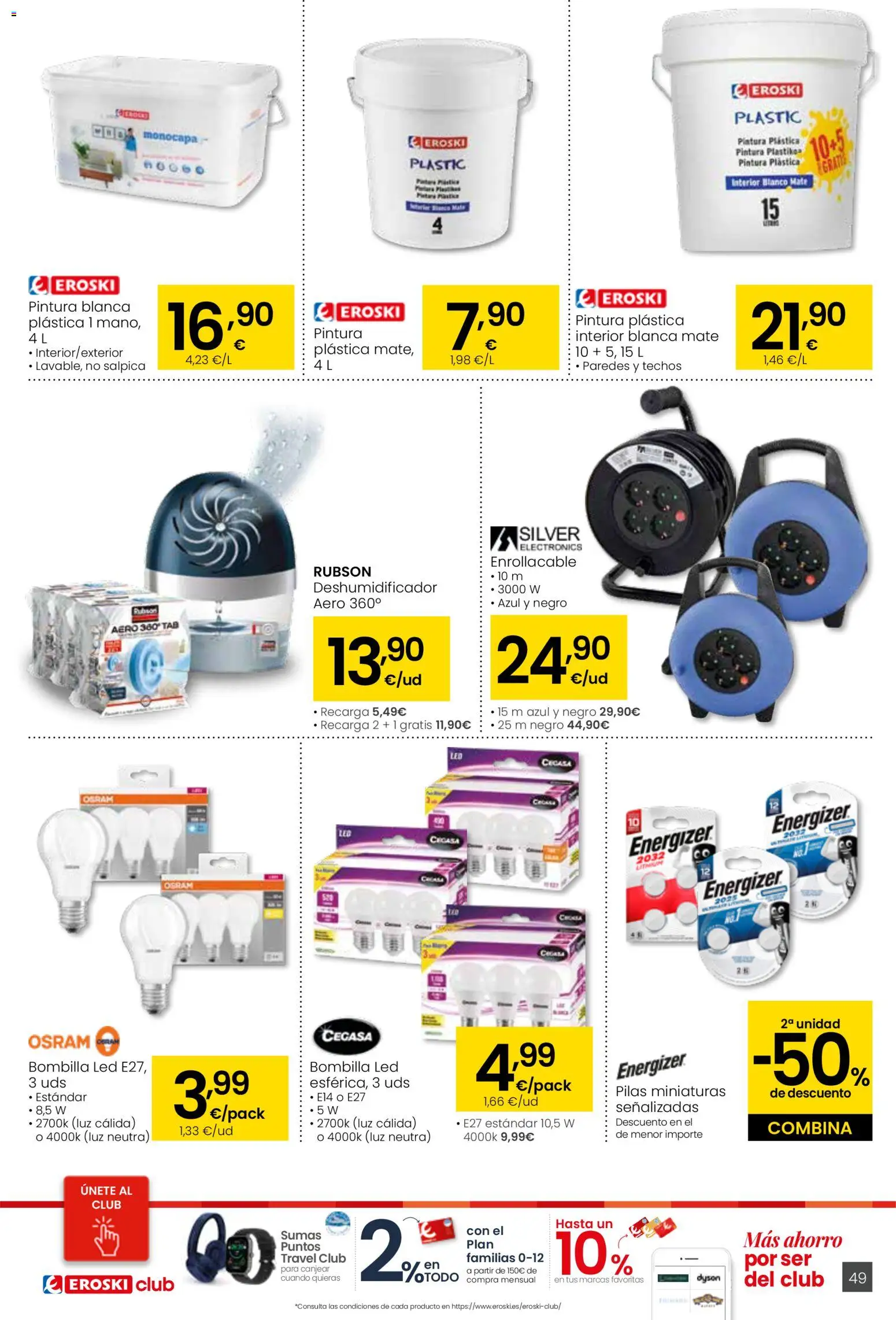 Eroski - Siempre a buen precio │ válido desde el 29.01.2026 | Página: 49 | Productos: Pintura plástica, Bombilla