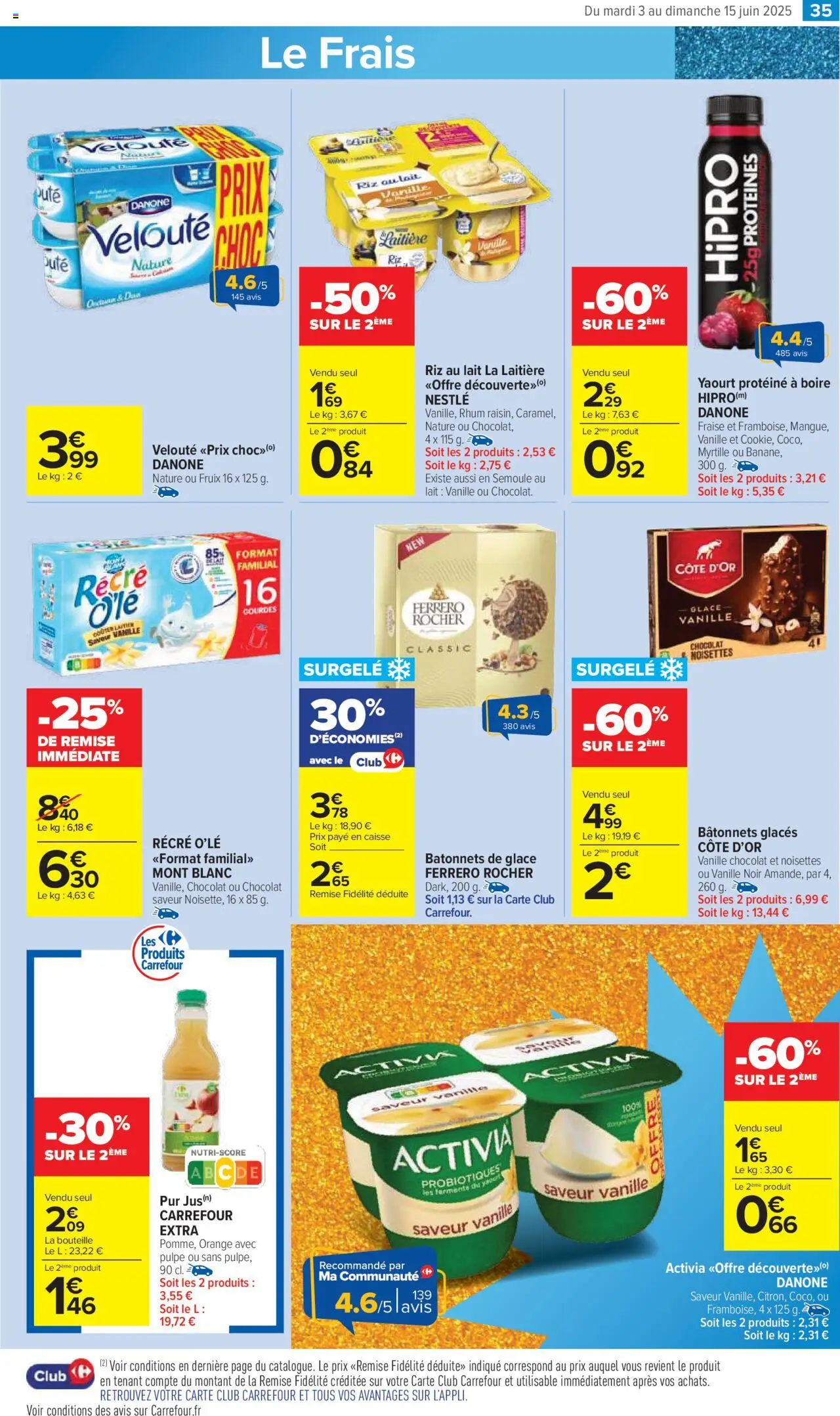  | Page: 37 | Produits: Orange, Ferrero rocher, Yaourt, Riz