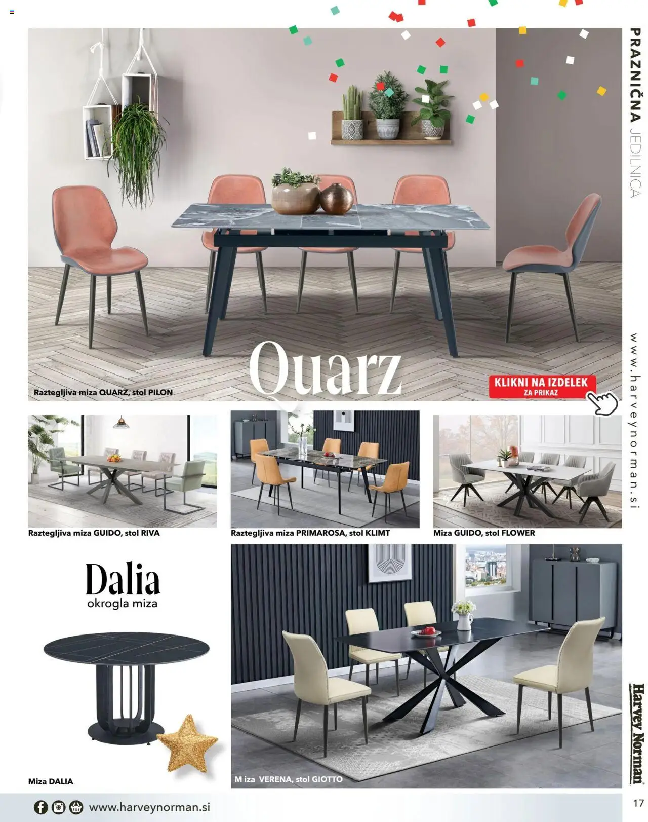 Harvey Norman katalog praznična jedilnica │ velja od 07.12.2023 | Stran: 17 | Izdelki: Miza, Stol