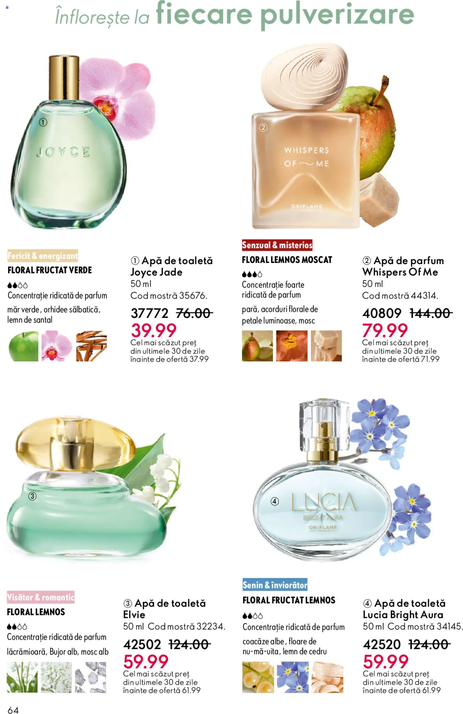 Noul catalog Oriflame – valabil de la 25.03.2026 | Pagină: 64 | Produse: Apă de parfum, Orhidee, Toaletă, Apă de toaletă
