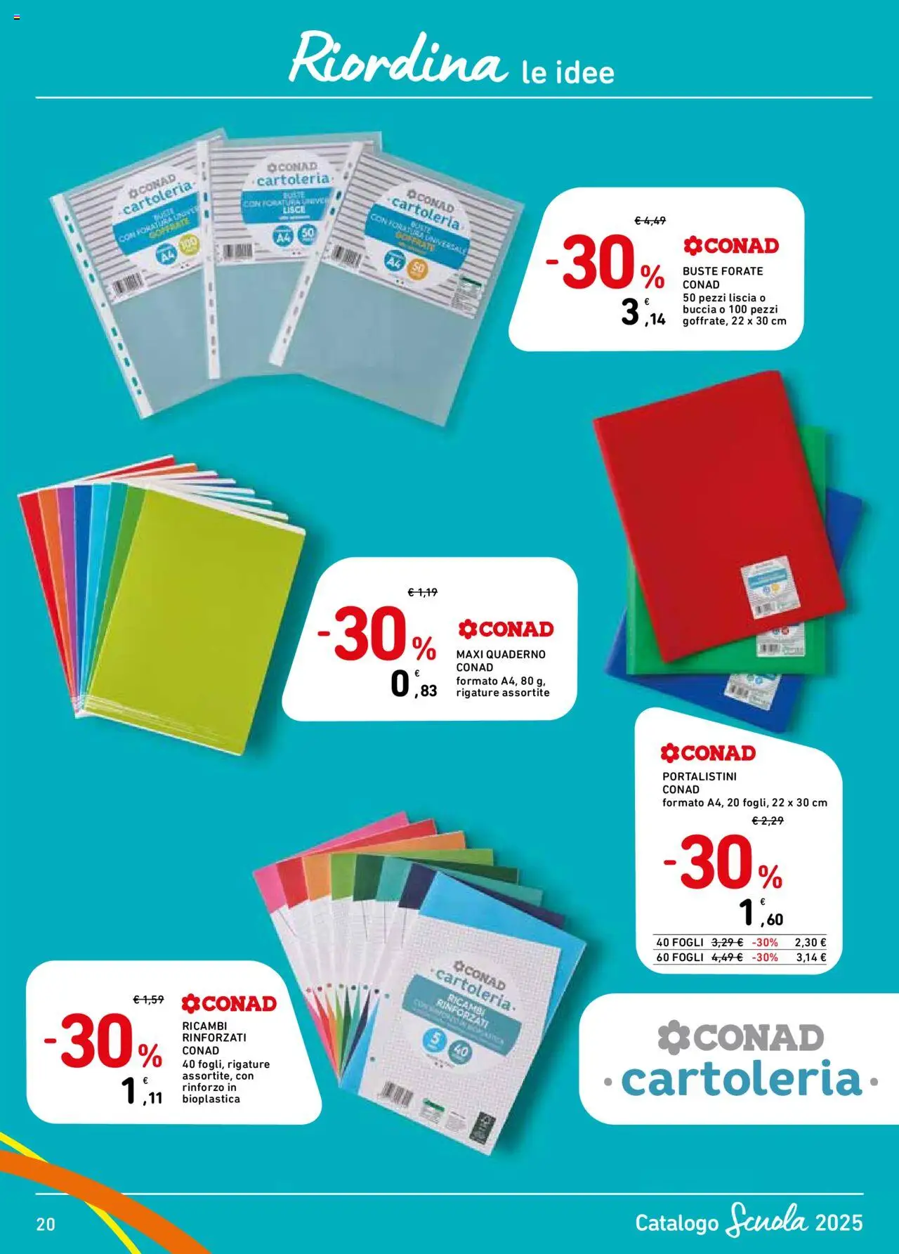 Volantino Spazio Conad del 22.08.2025 | Pagina: 20 | Prodotti: Quaderno