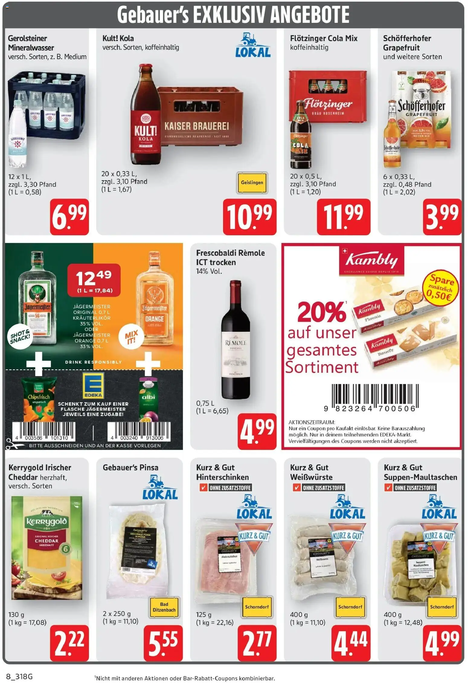 E center Prospekt Göppingen	 – gültig ab 05.04.2026 | Seite: 8 | Produkte: Cola, Mineralwasser, Maultaschen, Gerolsteiner