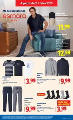 Pré-visualização ESMARA MEN Camisa, 60% Poliéster (reciclado), 36% Algodão, consoante modelo. Tam. S ao XL válido de 23.03.2026 | Página: 9 | Produtos: Jeans, Camisa, Camisola, Meias