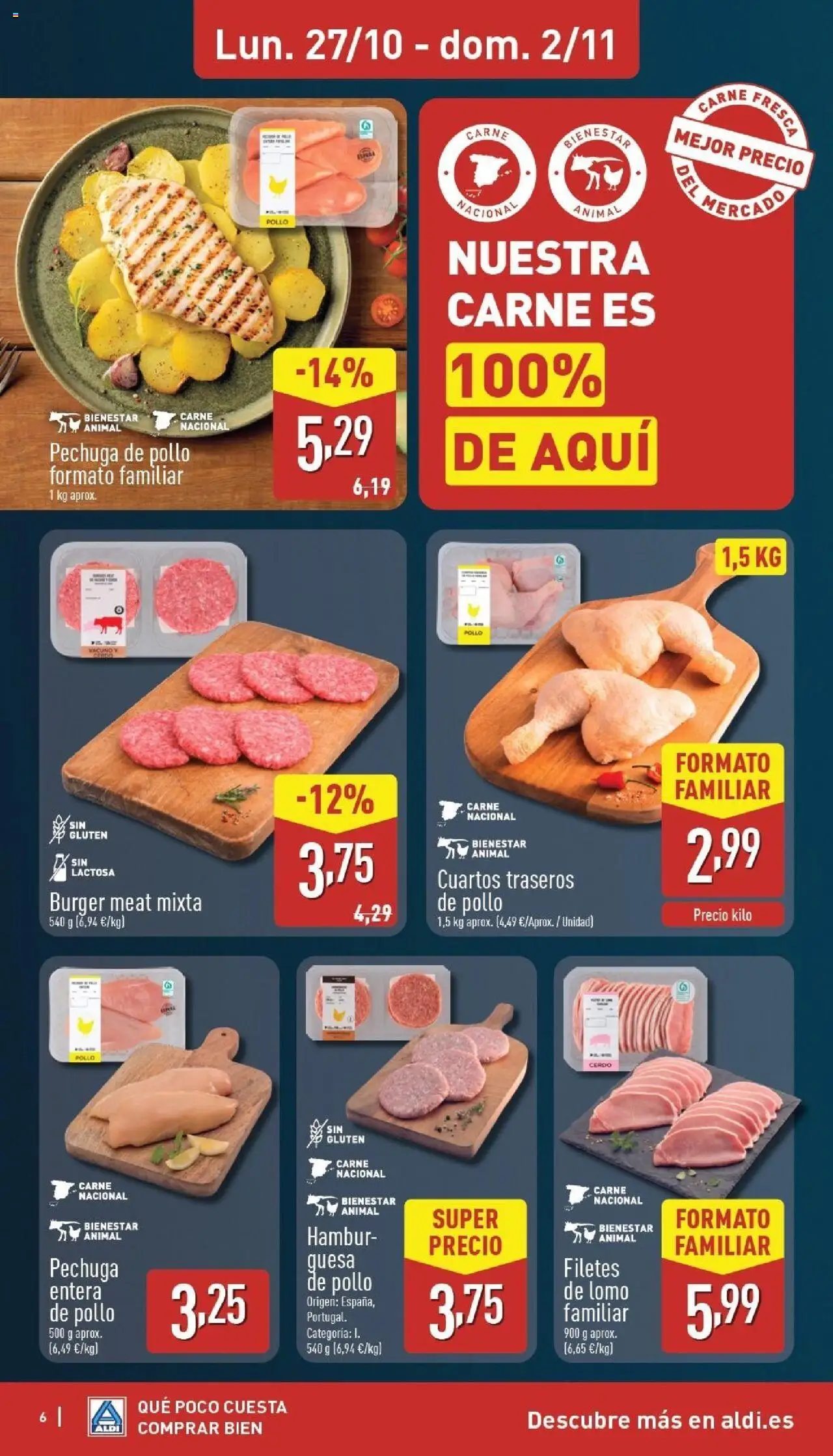 Aldi folleto Baleares │ válido desde el 27.10.2025 | Página: 6 | Productos: Cerdo, Σοκολατούχο γάλα