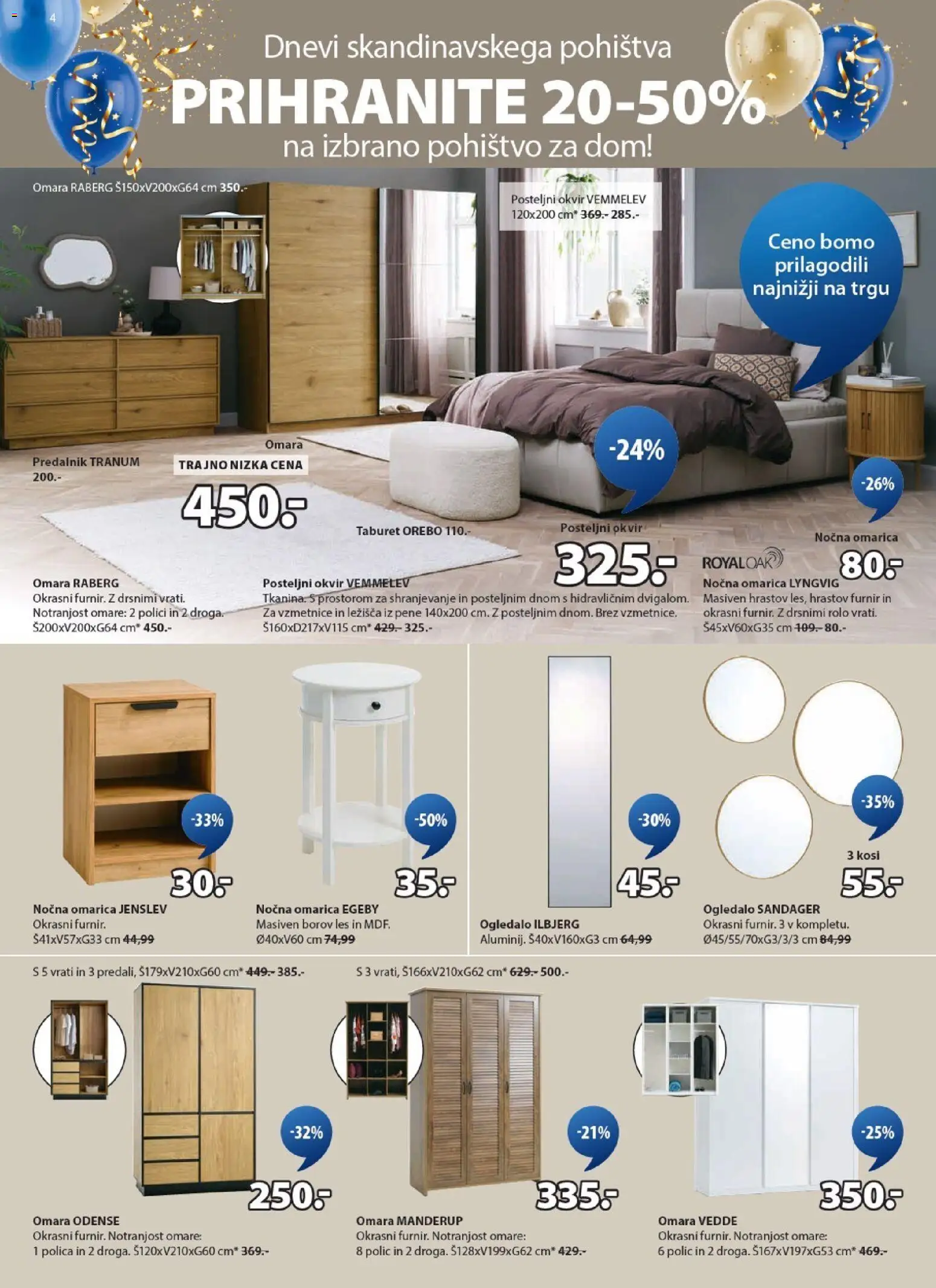 Novi JYSK katalog ponudbe – veljaven od 12.11.2025 | Stran: 4 | Izdelki: Okvir, Pohištvo, Omara, Nocna omarica