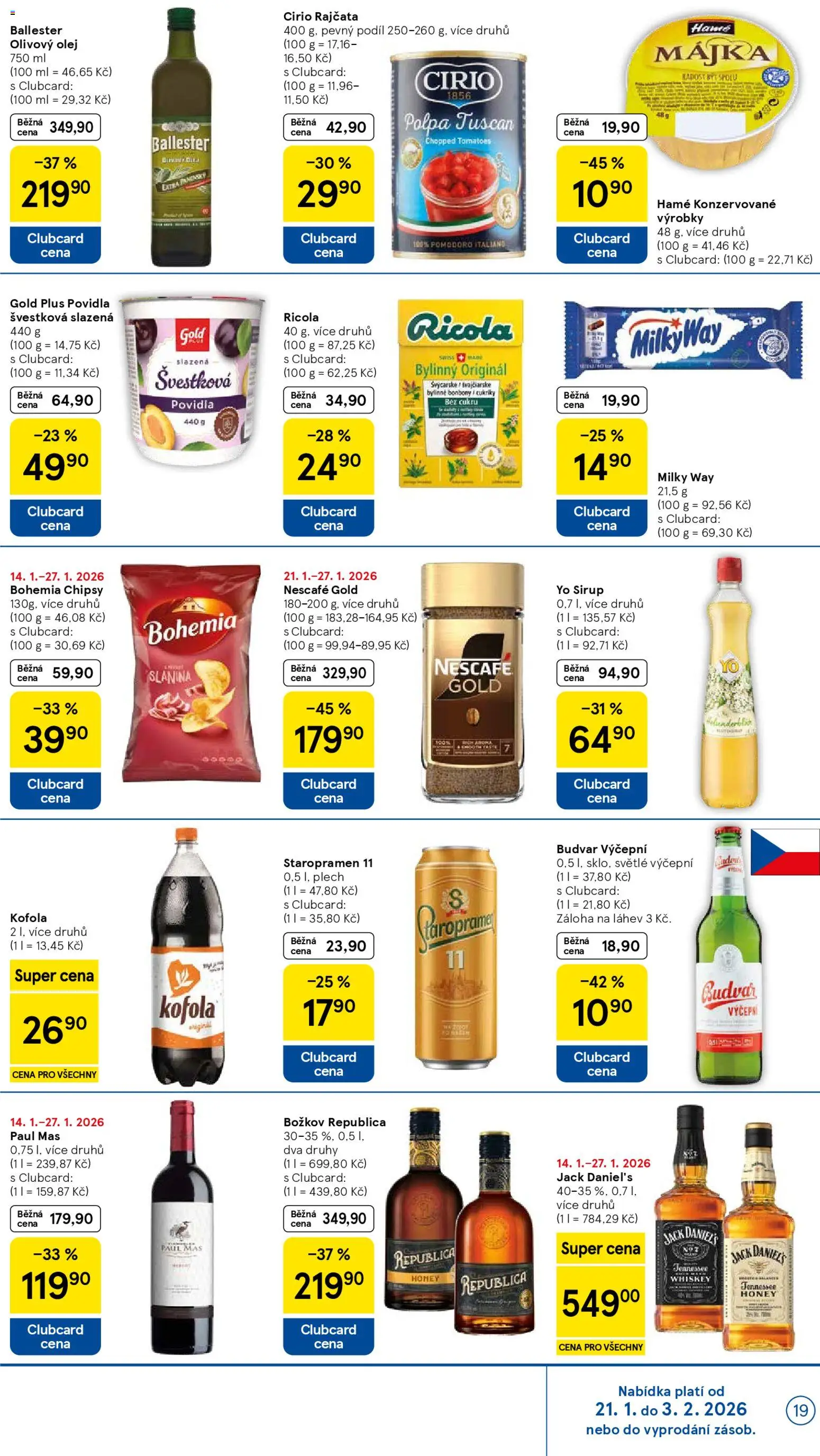 Tesco leták - Hypermarket od 21.01.2026 | Strana: 19 | Produkty: Rum, Božkov Republica, Bonbóny, Kofola