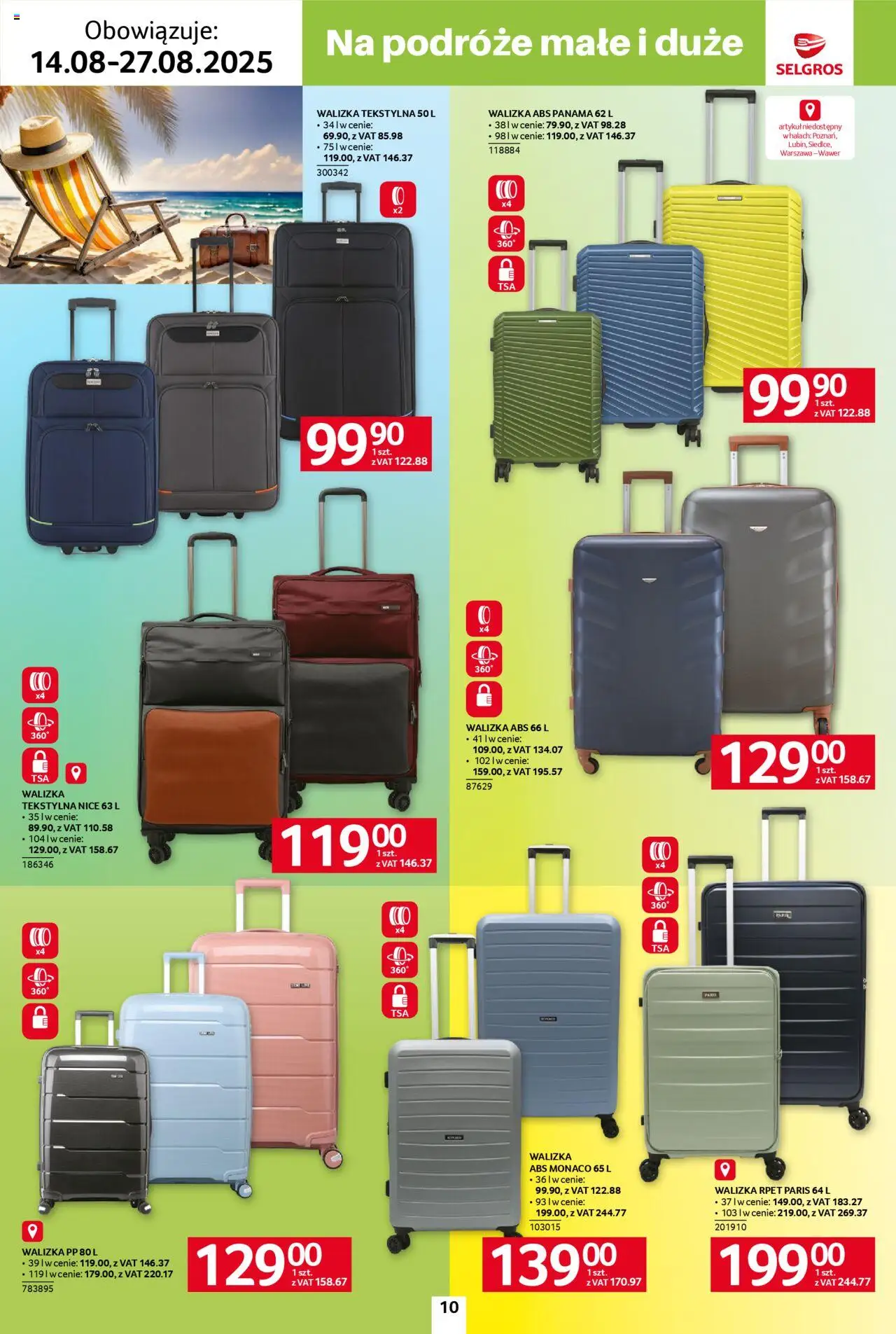 Selgros cash&carry - Katalog Hot Summer od 14.08.2025 | Strona: 10 | Produkty: Walizka