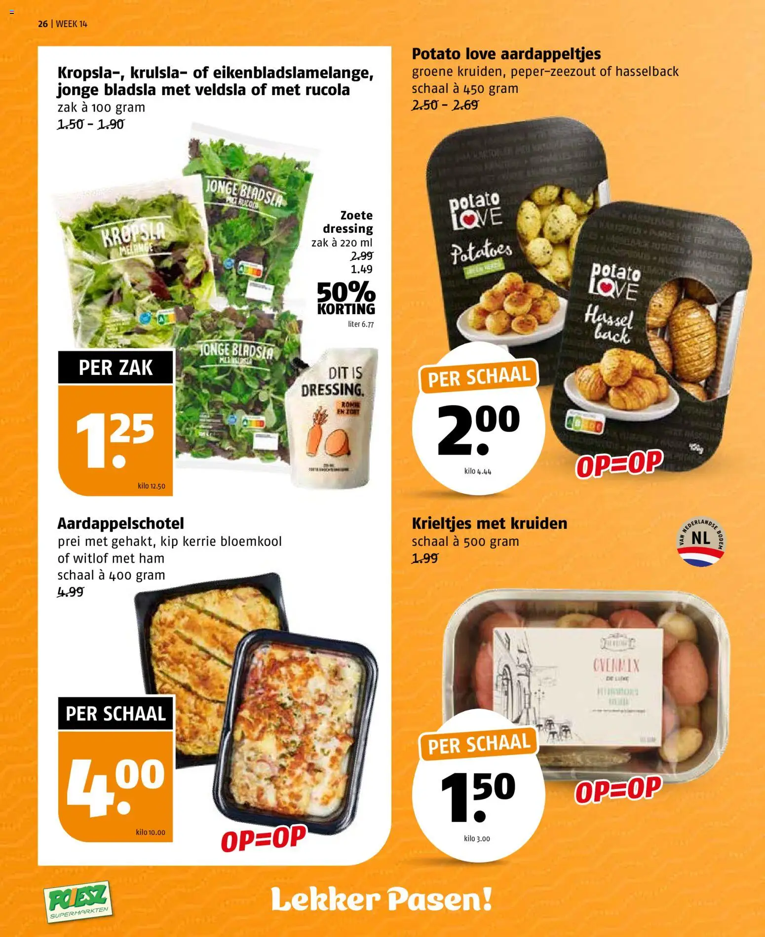 {H1} | Pagina: 26 | Producten: Rucola, Ham, Krieltjes, Prei