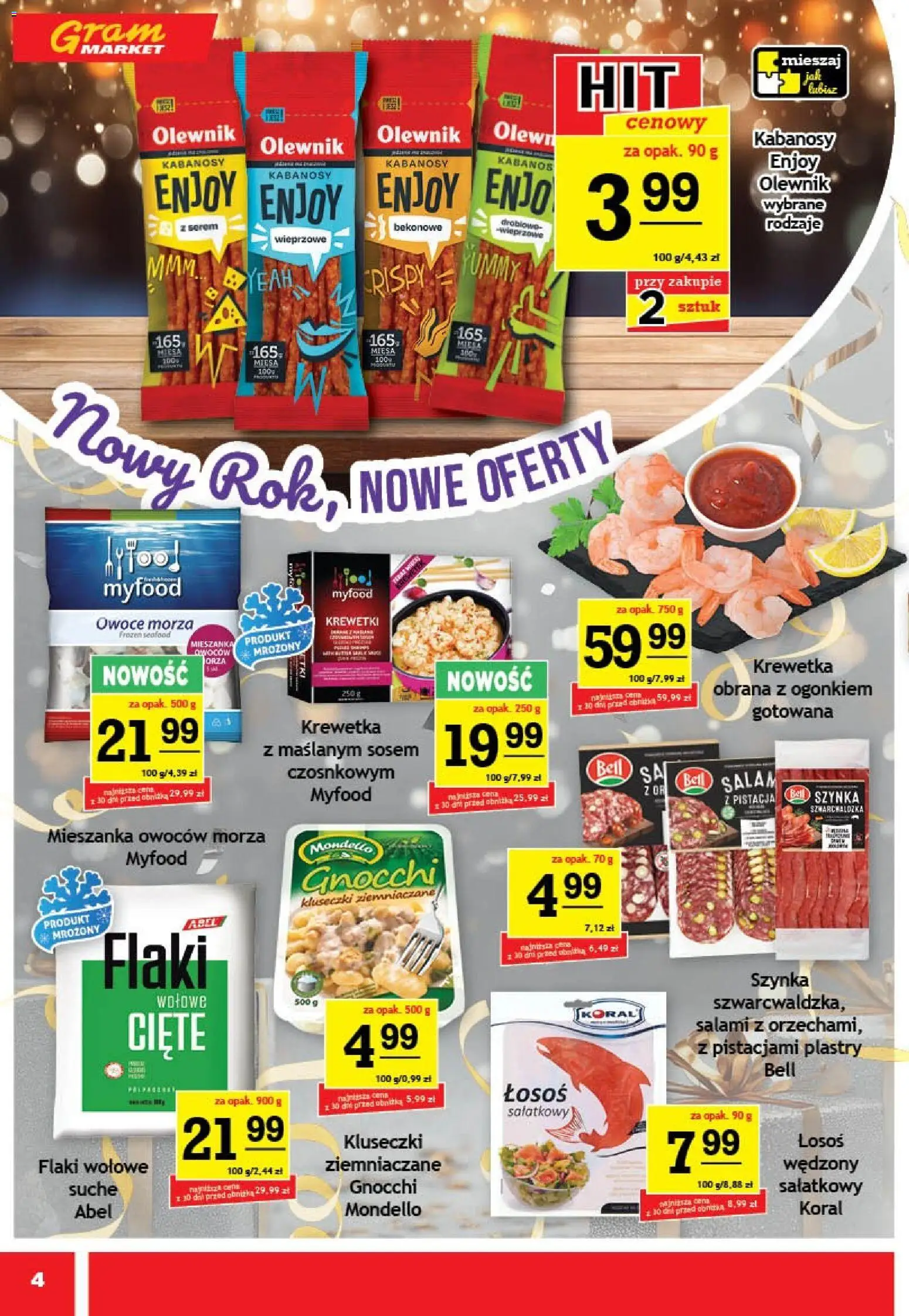 Gram Market Gazetka od 29.12.2025 | Strona: 4 | Produkty: Bell, Flaki, Gnocchi, Owoce morza