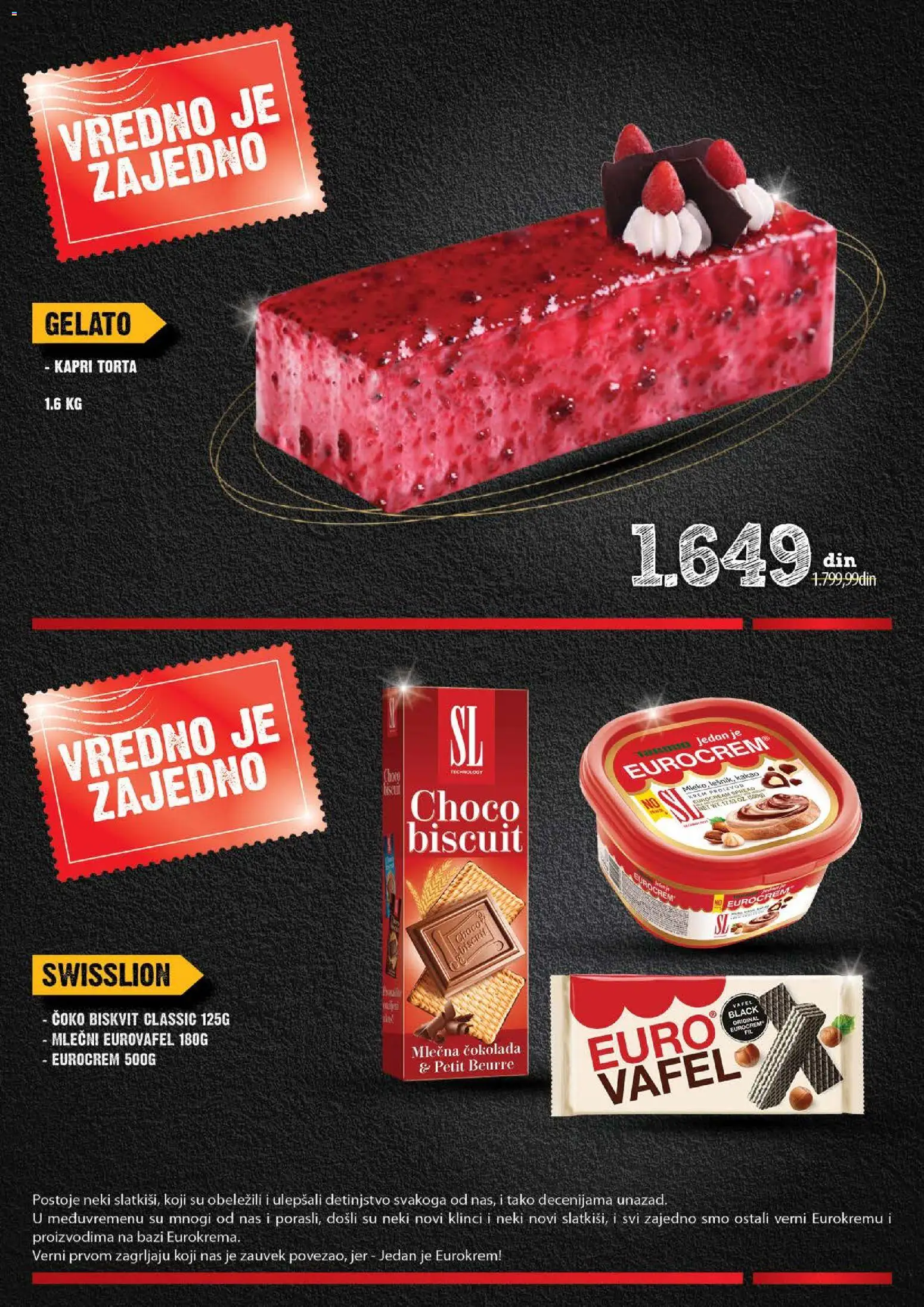 Roda katalog - važi od 11.12.2025 | Strana: 28 | Proizvode: Eurocrem, Čokolada, Mlečna čokolada, Torta