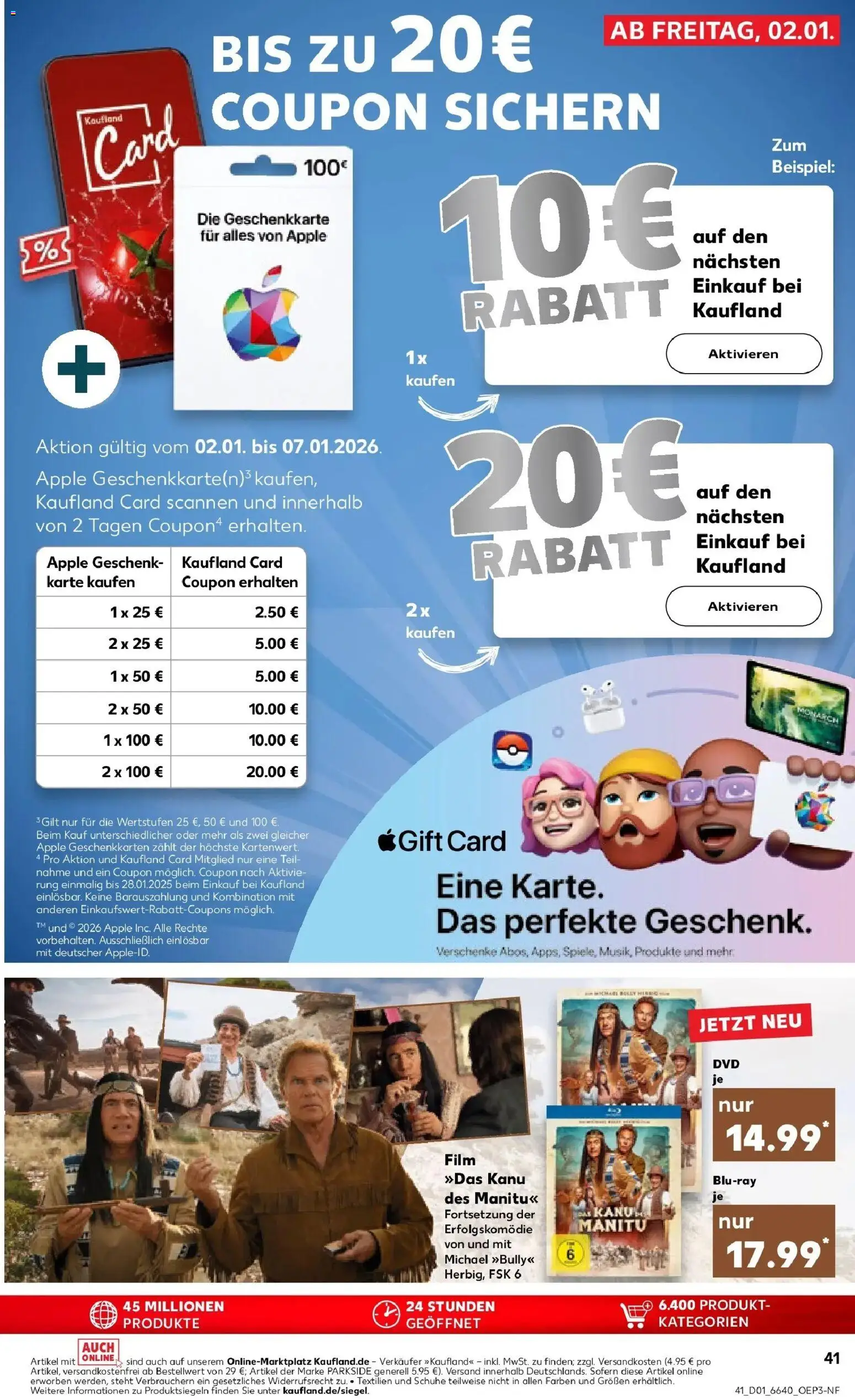 Kaufland prospekt Michelstadt	 – gültig ab 02.01.2026 | Seite: 41 | Produkte: Apple, Dvd