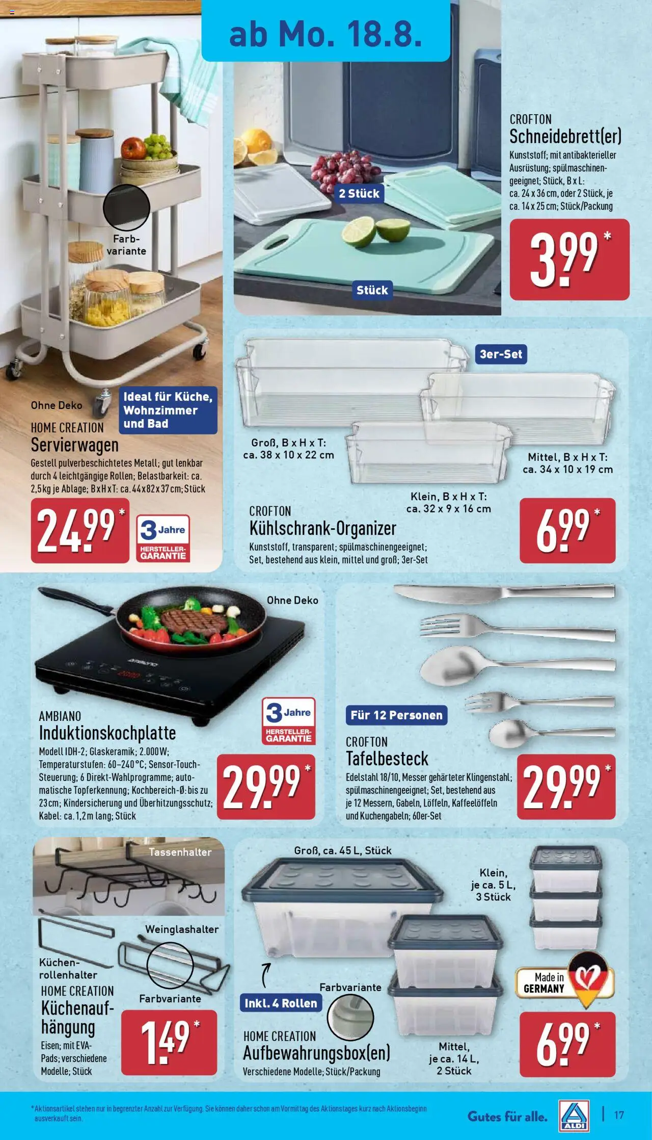 Aldi Prospekt 	 - gültig ab dem 18.08.2025 | Seite: 17 | Produkte: Kabel, Bad, Kuchen, Home creation