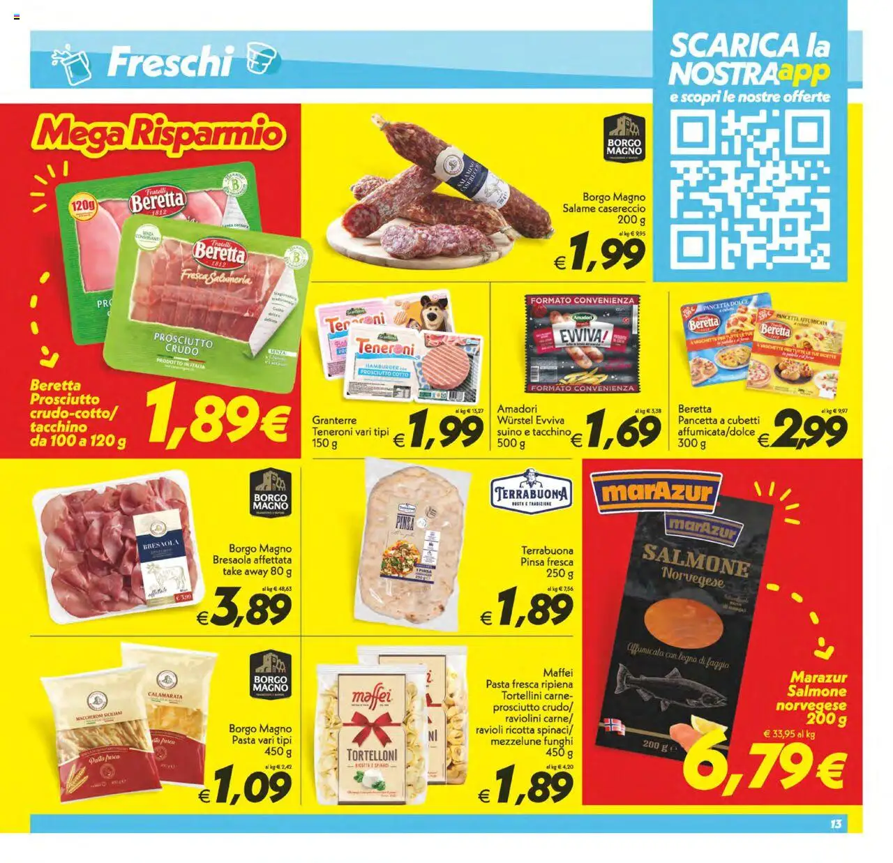 Volantino SuperConveniente del 13.06.2025 | Pagina: 13 | Prodotti: Pancetta, Suino, Wurstel, Ricotta