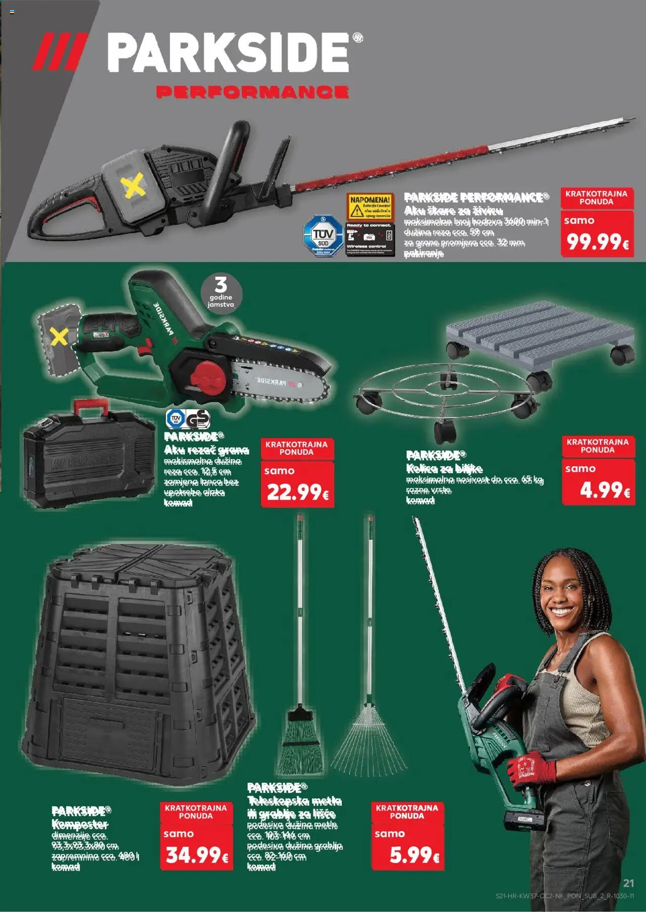 Kaufland katalog | vrijedi od 10.09.2025 | Stranica: 21 | Proizvodi: Kolica, Grablje, Rezač, Parkside