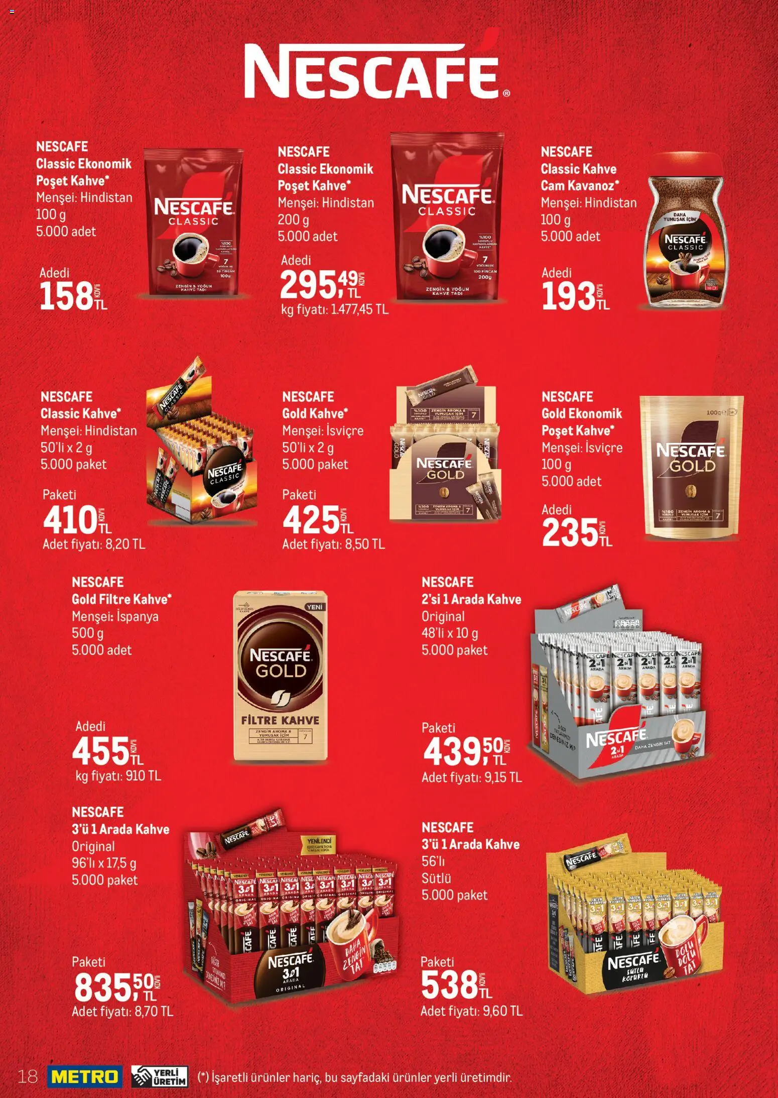 Metro - Gıda | Kozmetik | Deterjan - 27.11.2025 tarihinden itibaren geçerlidir | Sayfa: 18 | Ürünler: Kahve