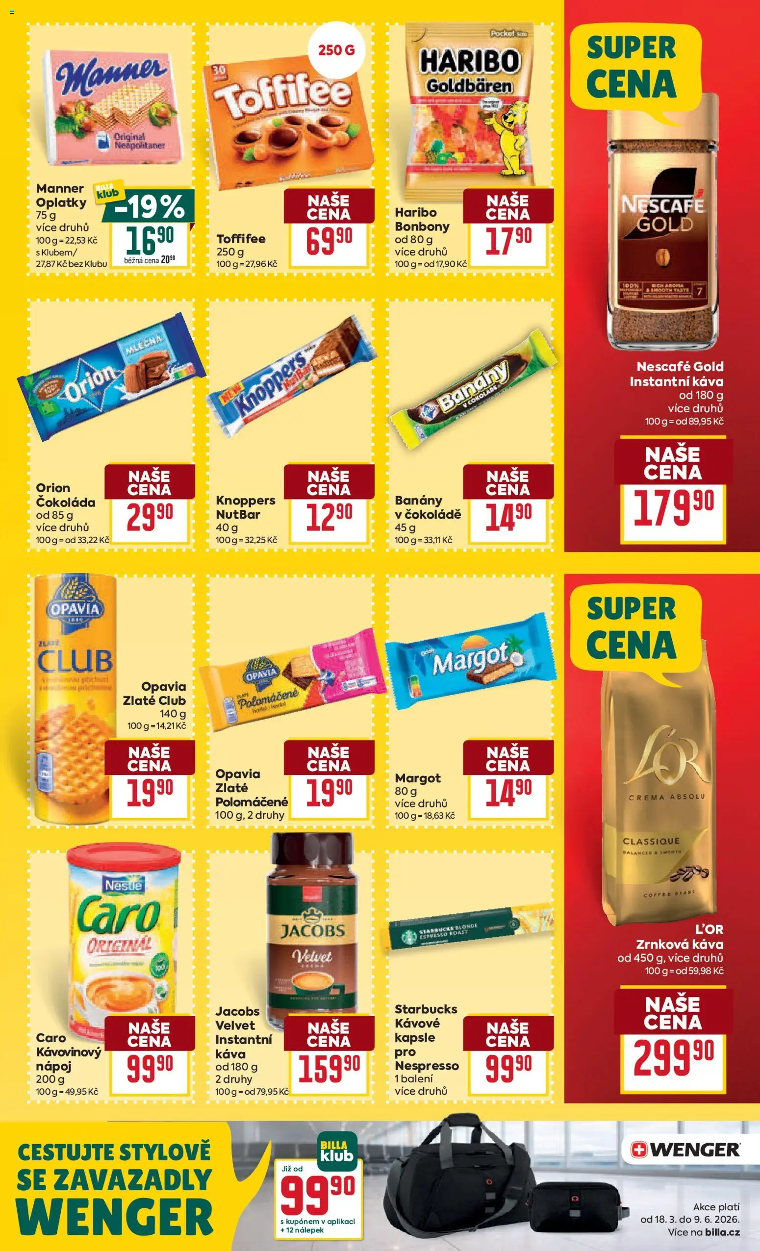 Billa Velký leták od 22.04.2026 | Strana: 19 | Produkty: Čokoláda, Knoppers, Toffifee, Jacobs