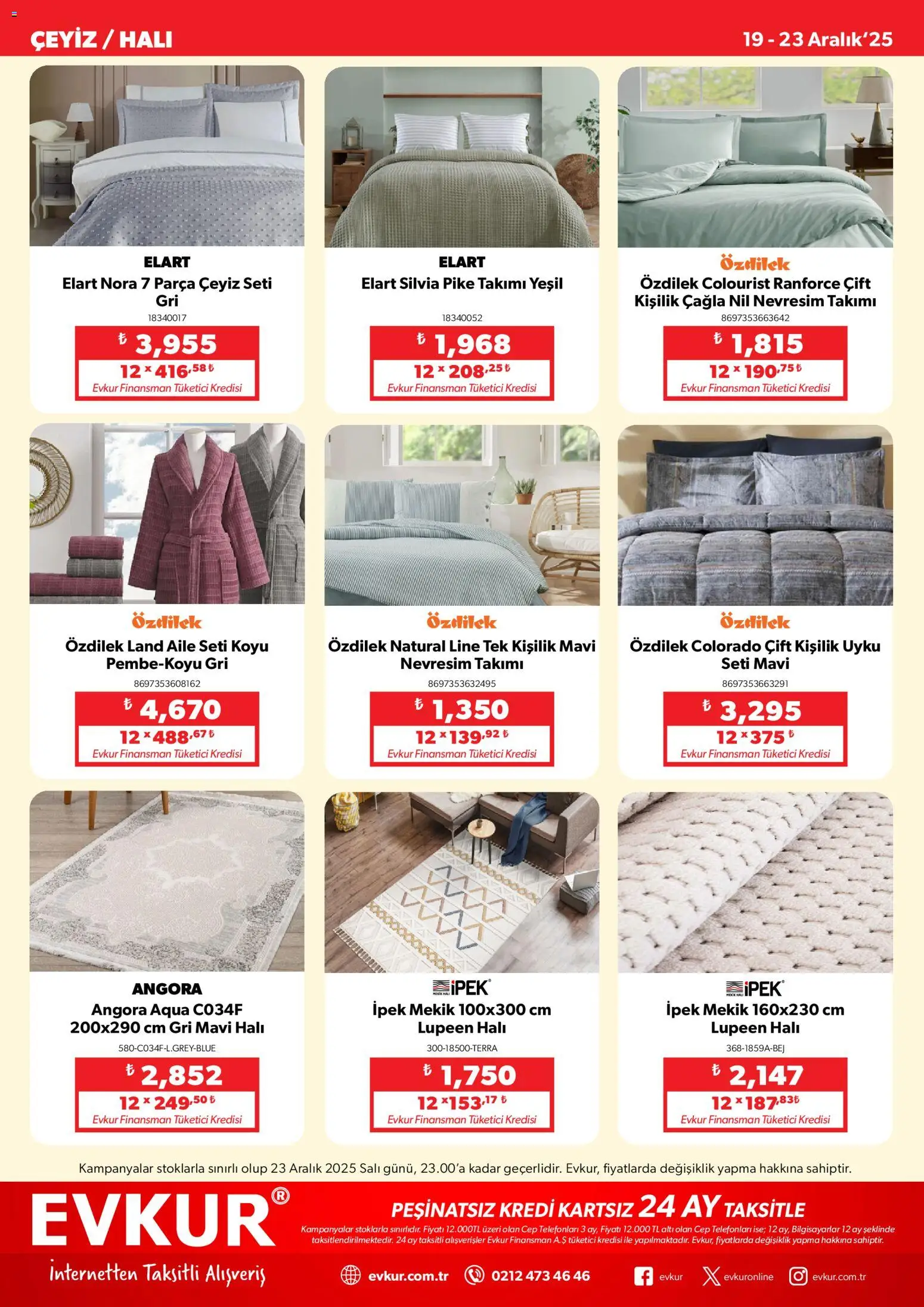 Evkur Muhteşem Fırsatlar - 19.12.2025 tarihinden itibaren geçerlidir | Sayfa: 9 | Ürünler: Halı, Nevresim, Pike