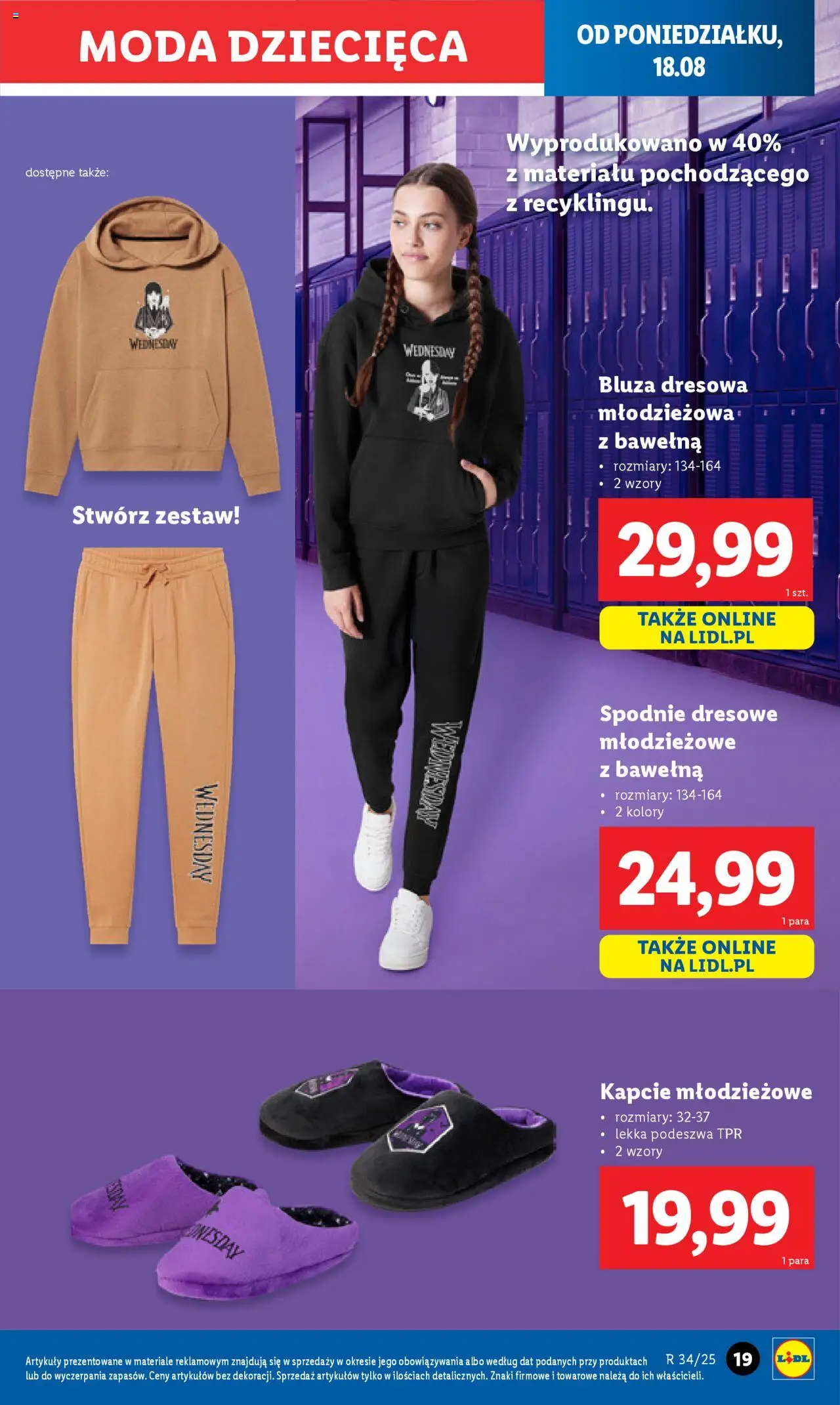 Lidl Katalog od 18.08.2025 | Strona: 21 | Produkty: Spodnie, Kapcie