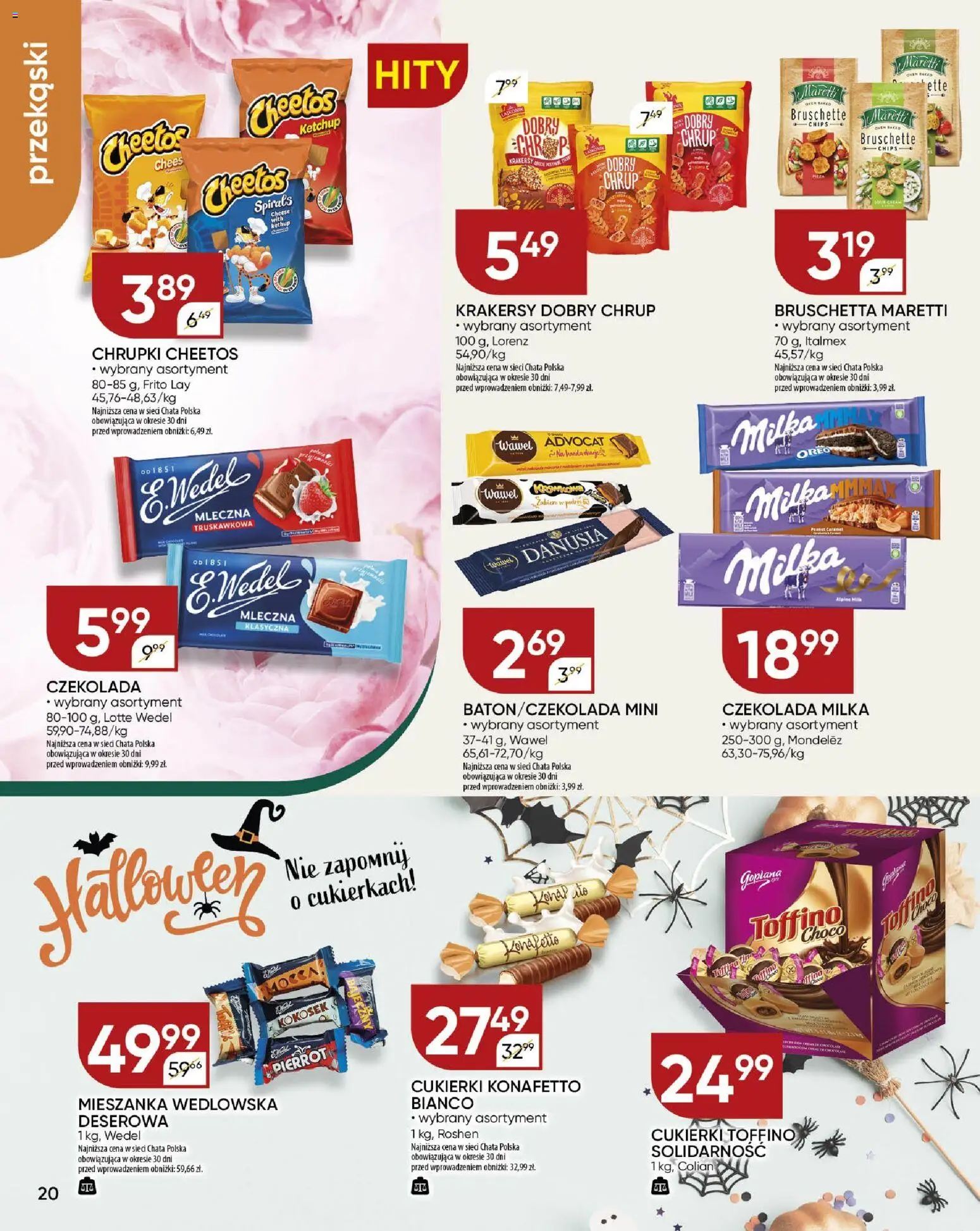 Chata Polska Gazetka od 23.10.2025 | Strona: 20 | Produkty: Ketchup, Chrupki, Bruschetta, Milka