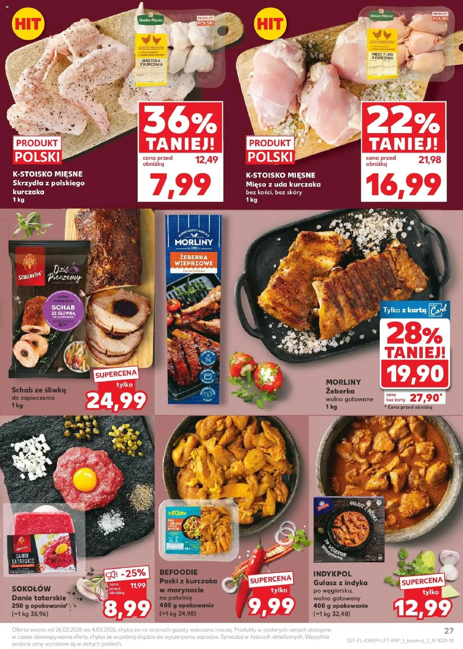 Kaufland gazetka od 26.02.2026 | Strona: 27 | Produkty: Schab, Patelnie, Schab ze śliwką, Gulasz