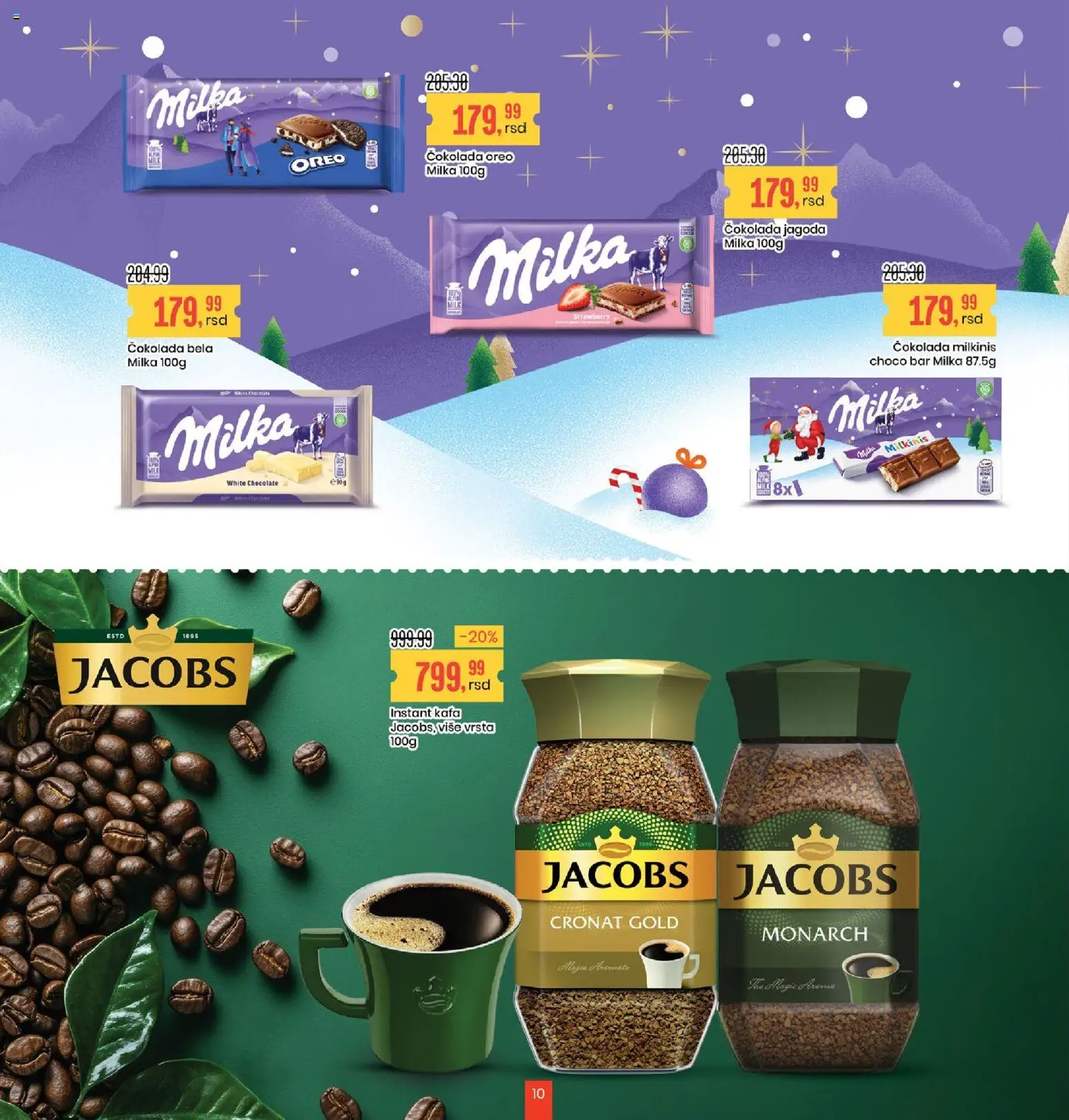 Aroma Market katalog - važi od 05.12.2025 | Strana: 10 | Proizvode: Milka, Instant kafa, Kafa, Čokolada