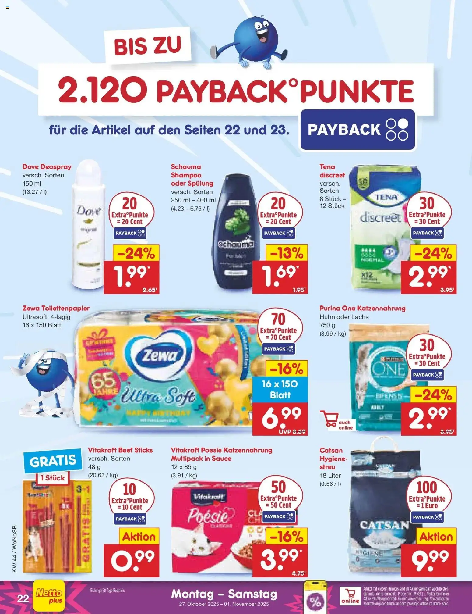Netto Marken-Discount prospekt Pirna	 – gültig ab 27.10.2025 | Seite: 24 | Produkte: Purina one, Zewa, Lachs, Deospray