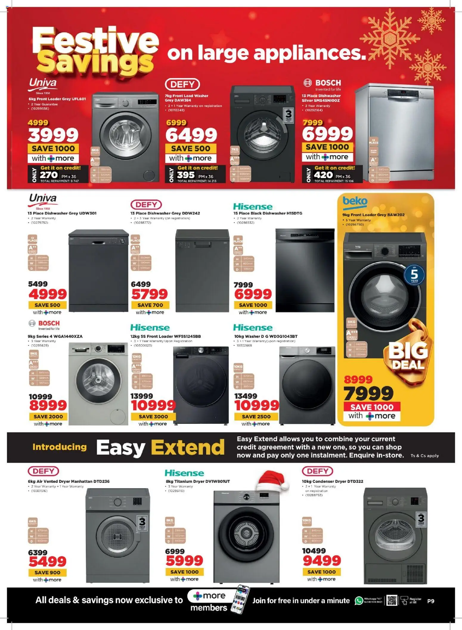 New HiFi Corp catalogue – valid from 17.12.2025 | Page: 9 | Products: Dryer, Dishwasher