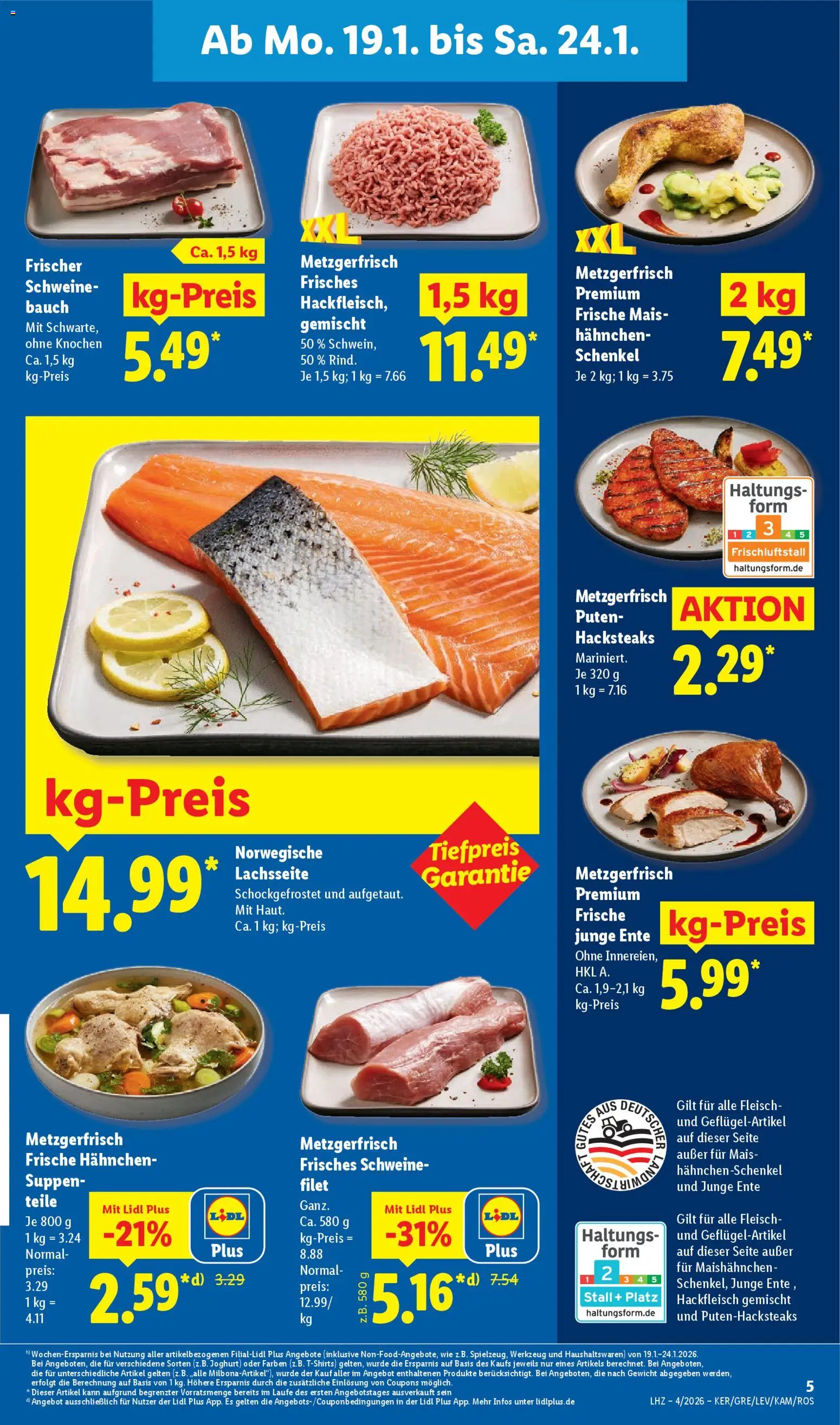 Lidl Prospekt Prenzlau – gültig ab 19.01.2026 | Seite: 11 | Produkte: Gewicht, Hahnchen, Fleisch, Hackfleisch