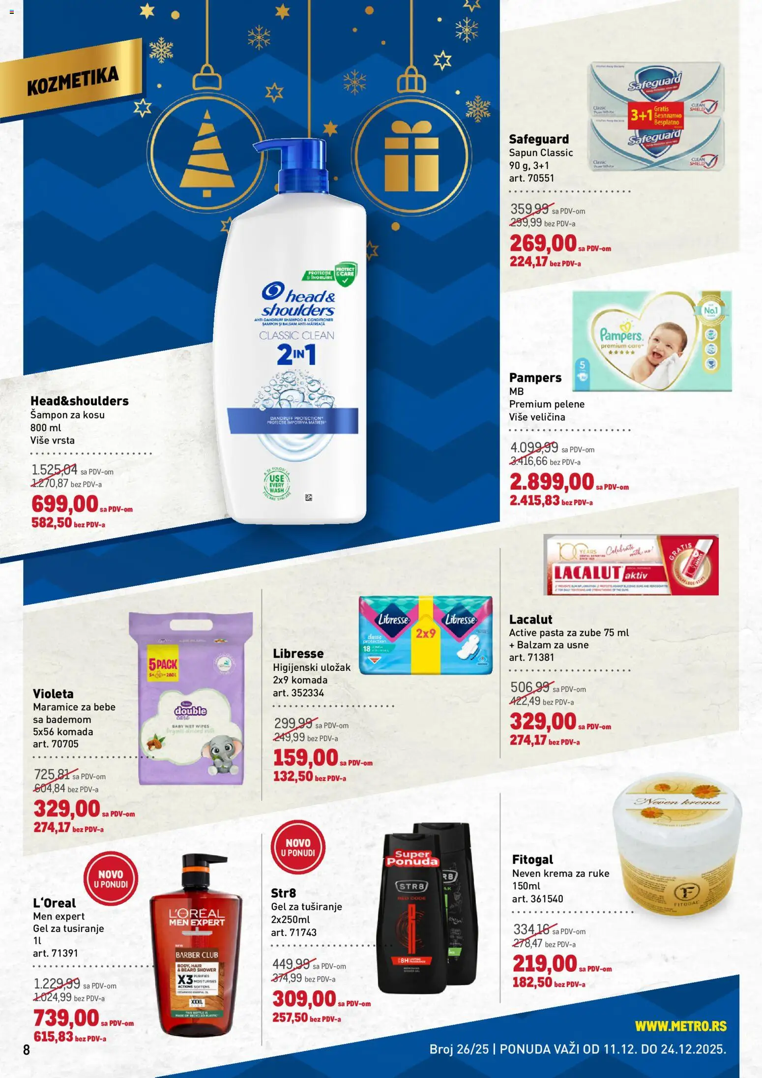 Metro katalog - važi od 11.12.2025 | Strana: 8 | Proizvode: Pampers, Balzam, Sapun, Pasta za zube