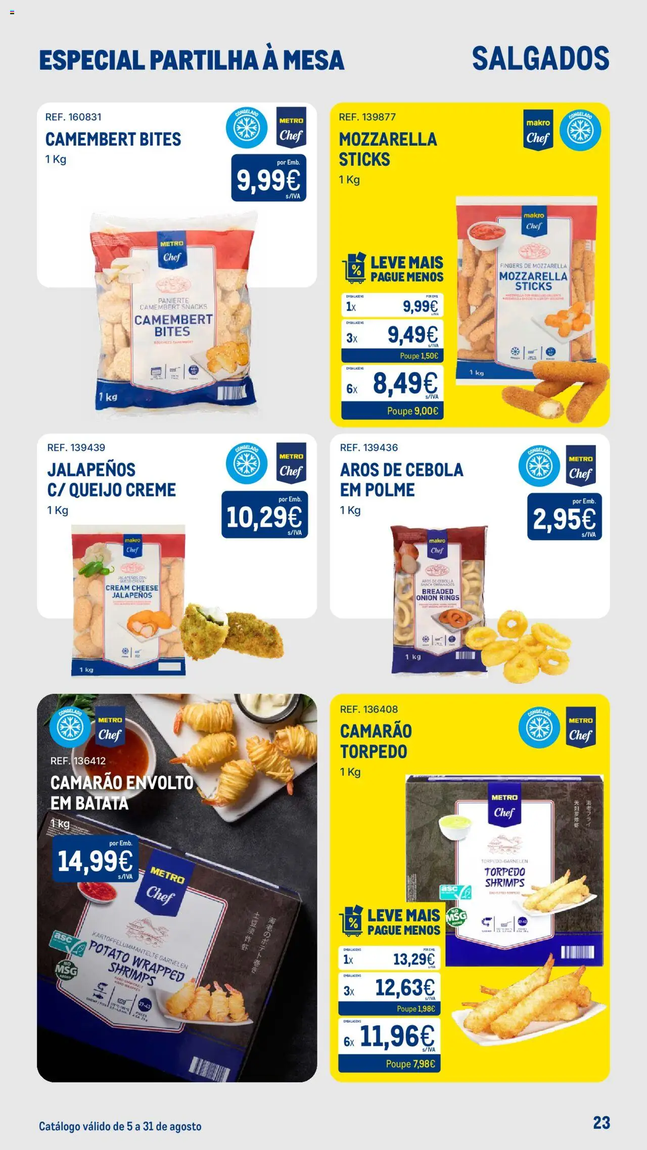 Makro - Especial Partilha à Mesa │ válido de 05.08.2025 | Página: 23 | Produtos: Cream cheese, Camarão, Cebola, Creme