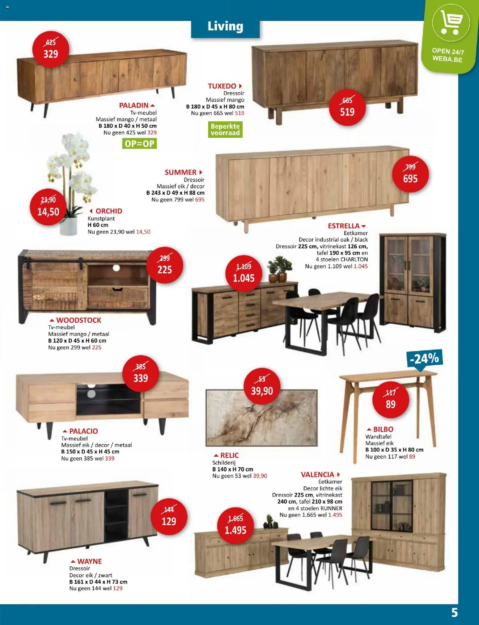 {H1} | Pagina: 5 | Producten: Tafel, Dressoir, Mango