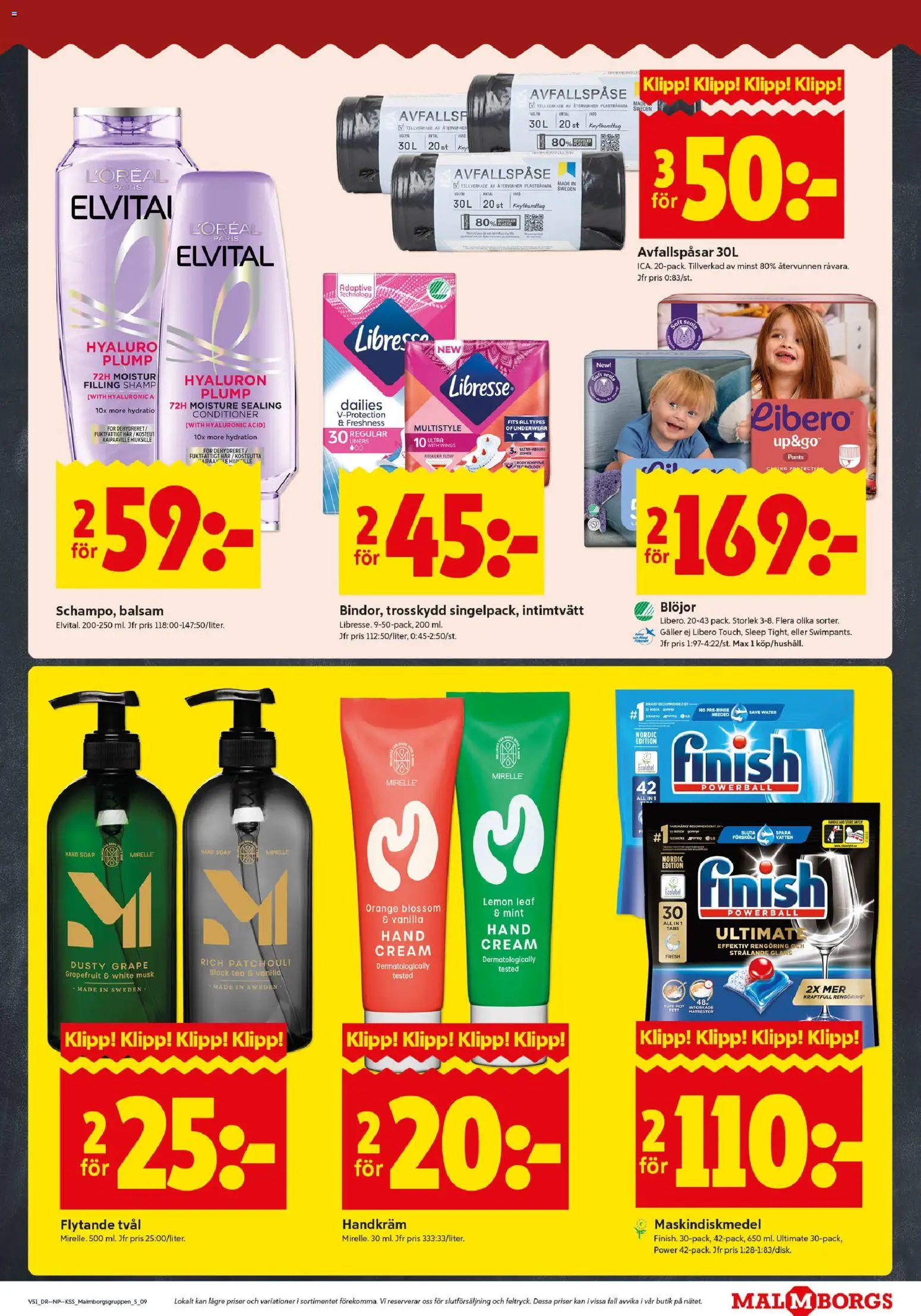 ICA Kvantum reklamblad aktuell från 15.12.2025 | Sida: 9 | Produkter: Trosskydd, Avfallspåsar, Handkräm, Blöjor