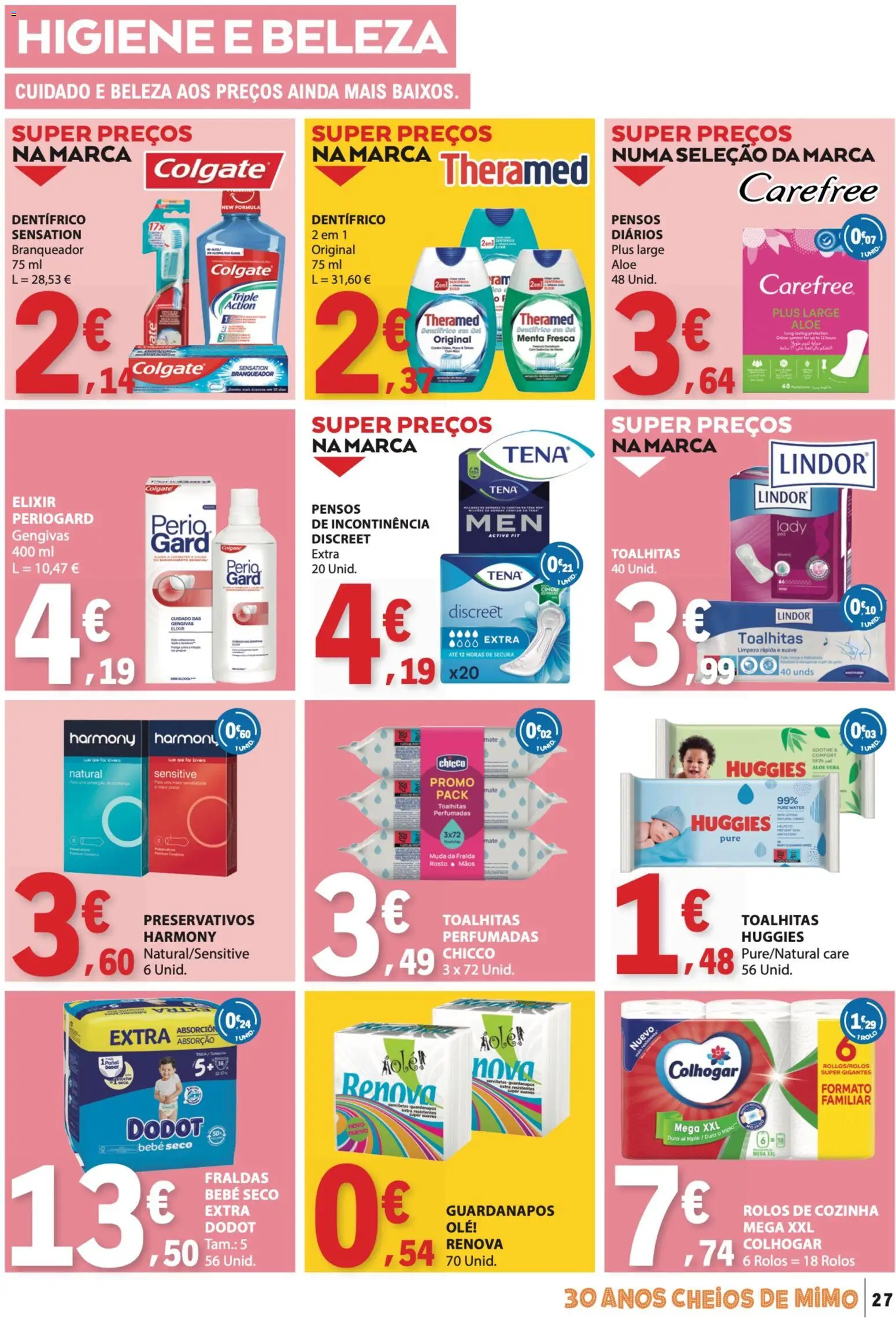 E.Leclerc folheto │ válido de 19.03.2026 | Página: 27 | Produtos: Fraldas, Guardanapos, Preservativos