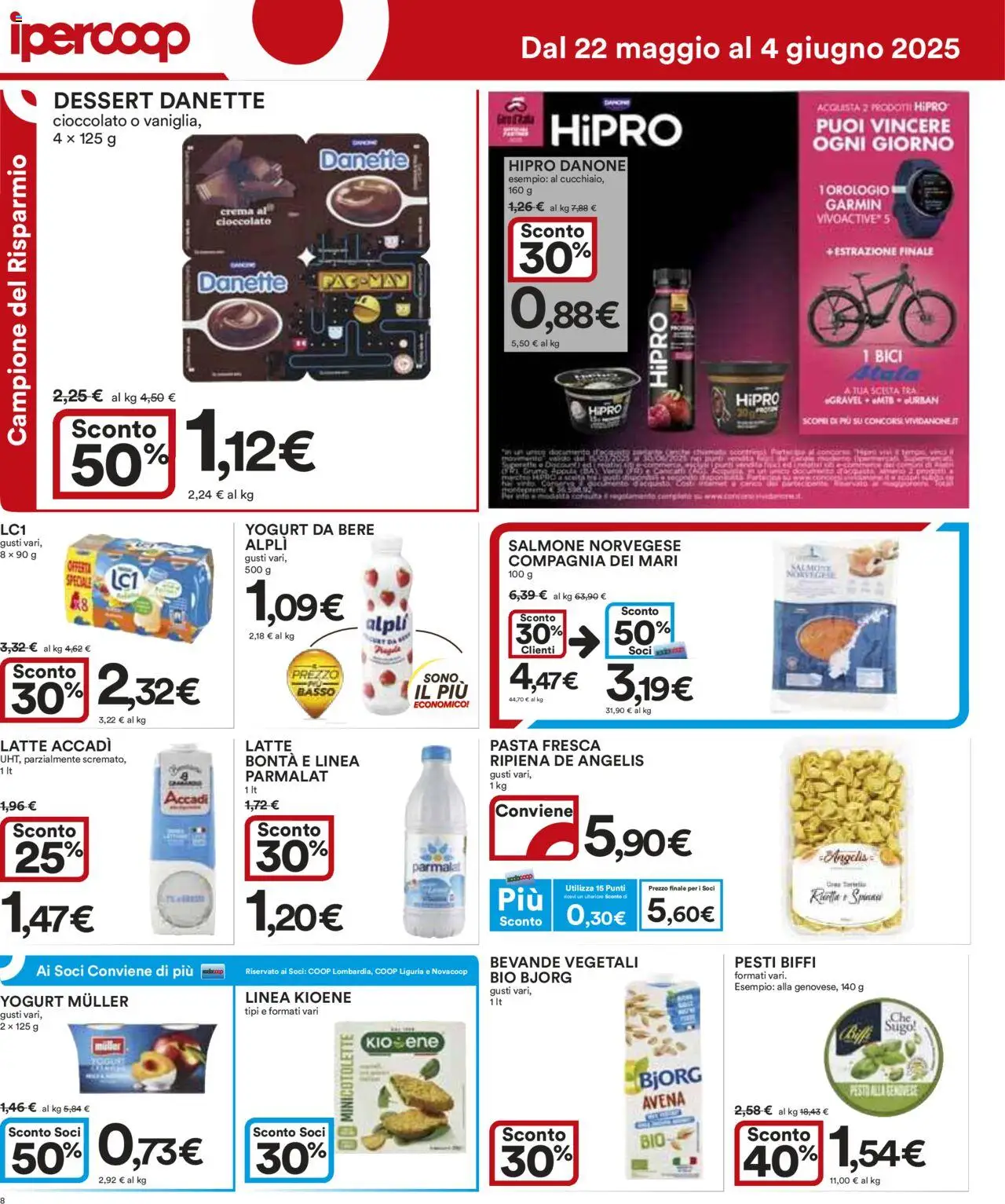 Volantino Ipercoop del 22.05.2025 | Pagina: 8 | Prodotti: Cioccolato, Latte, Pasta, Orologio