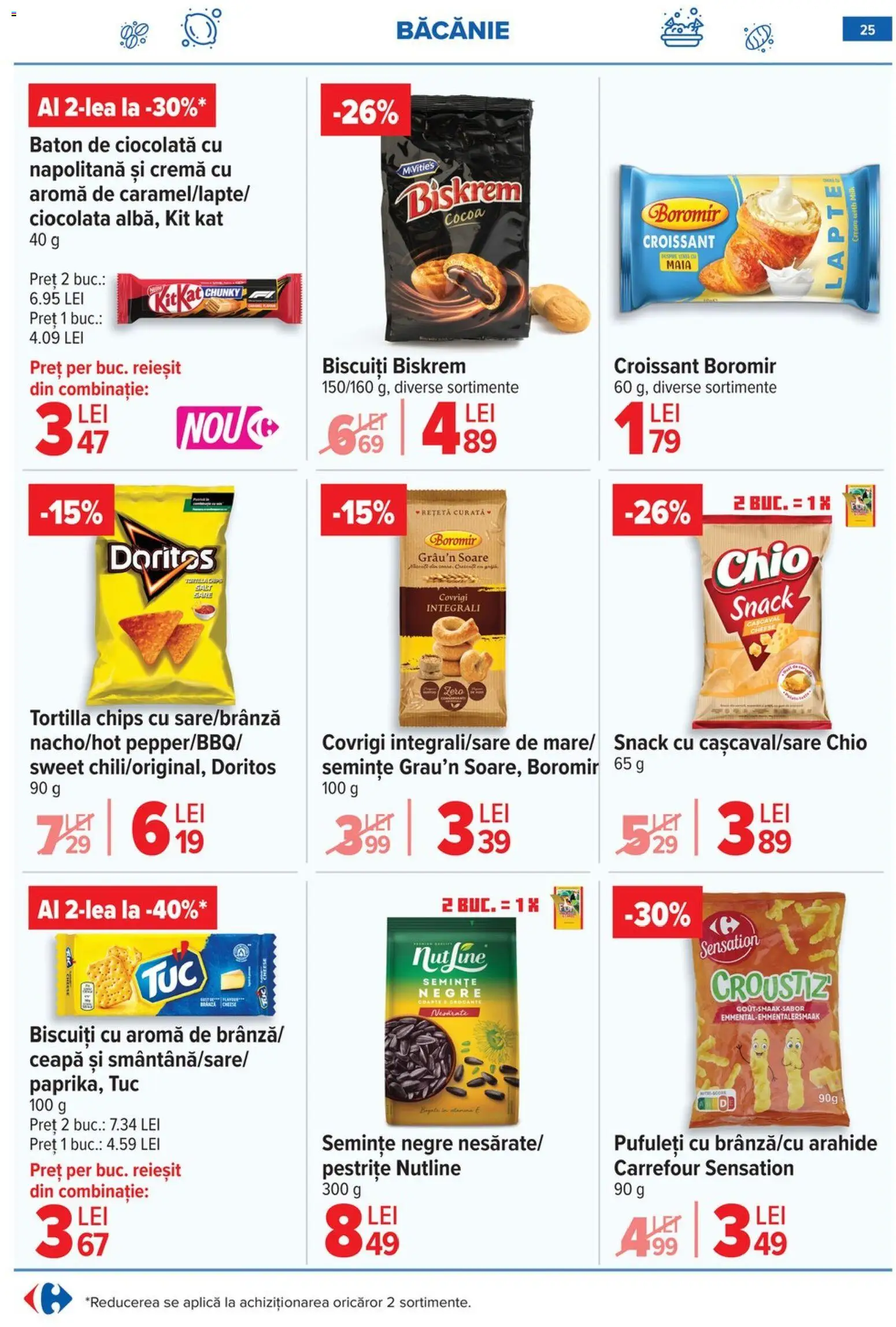 Noul catalog Carrefour – valabil de la 15.04.2026 | Pagină: 26 | Produse: Semințe, Lapte, Pufuleți, Biscuiți